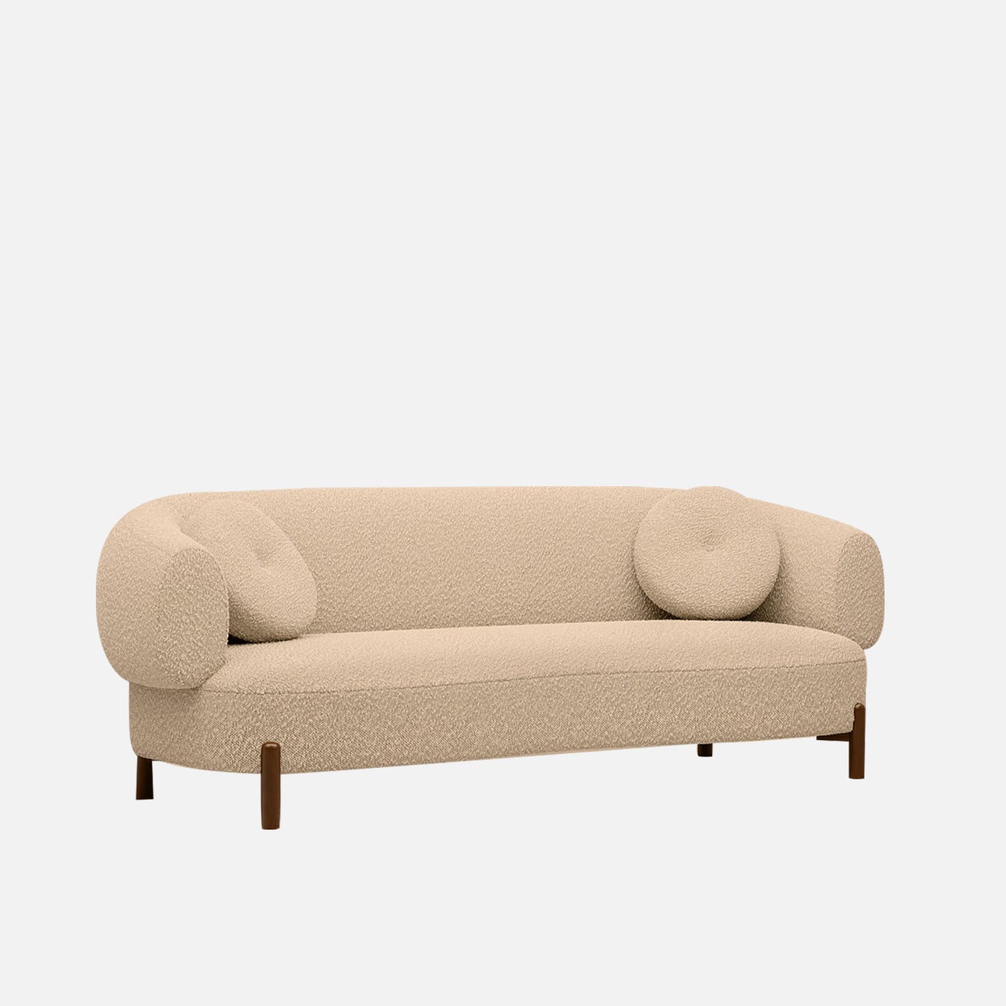 Clavon Classic Grey 3 - Seater Velvet Sofa