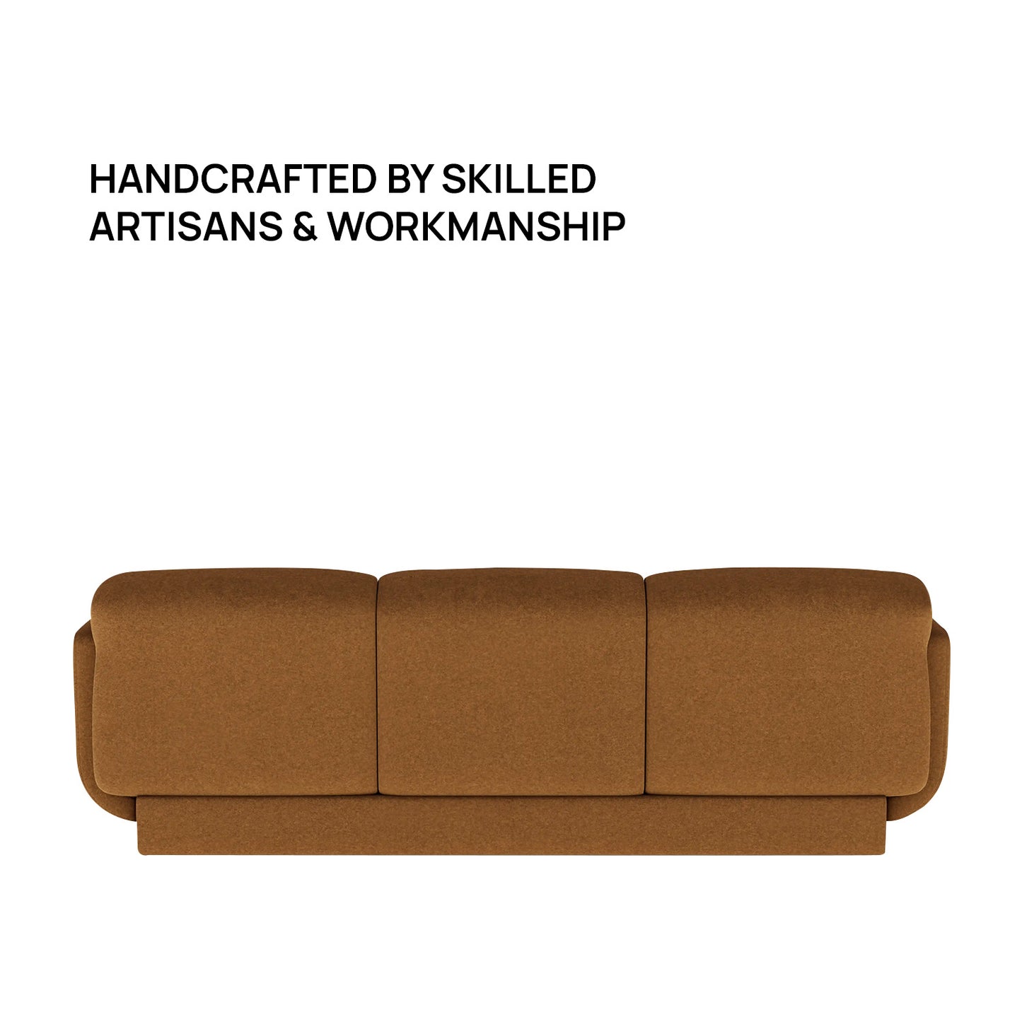 Clavon Classic Latte 3 - Seater Velvet Sofa