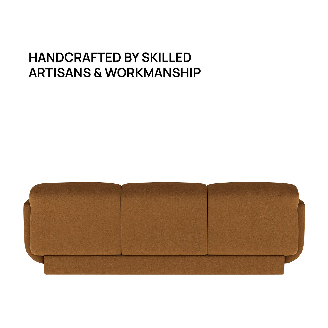 Clavon Classic Latte 3 - Seater Velvet Sofa