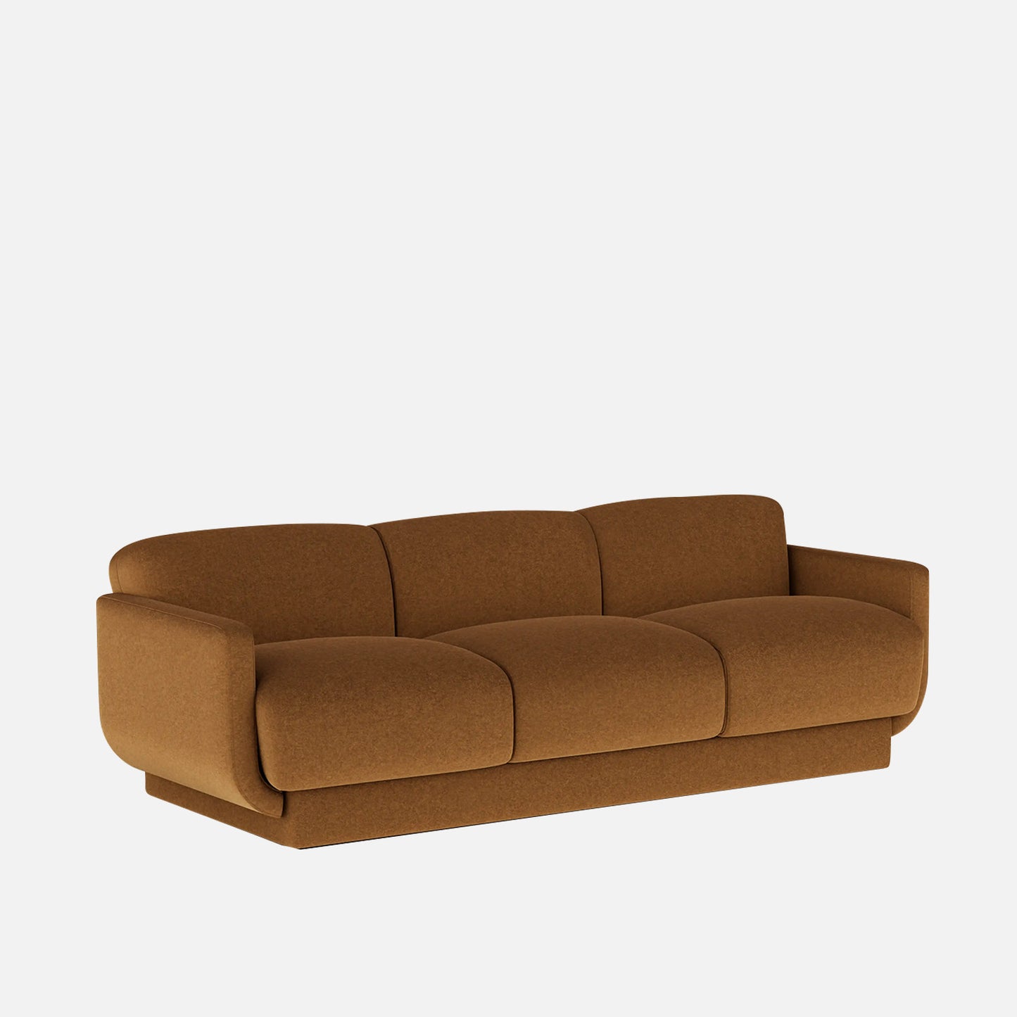 Clavon Classic Latte 3 - Seater Velvet Sofa