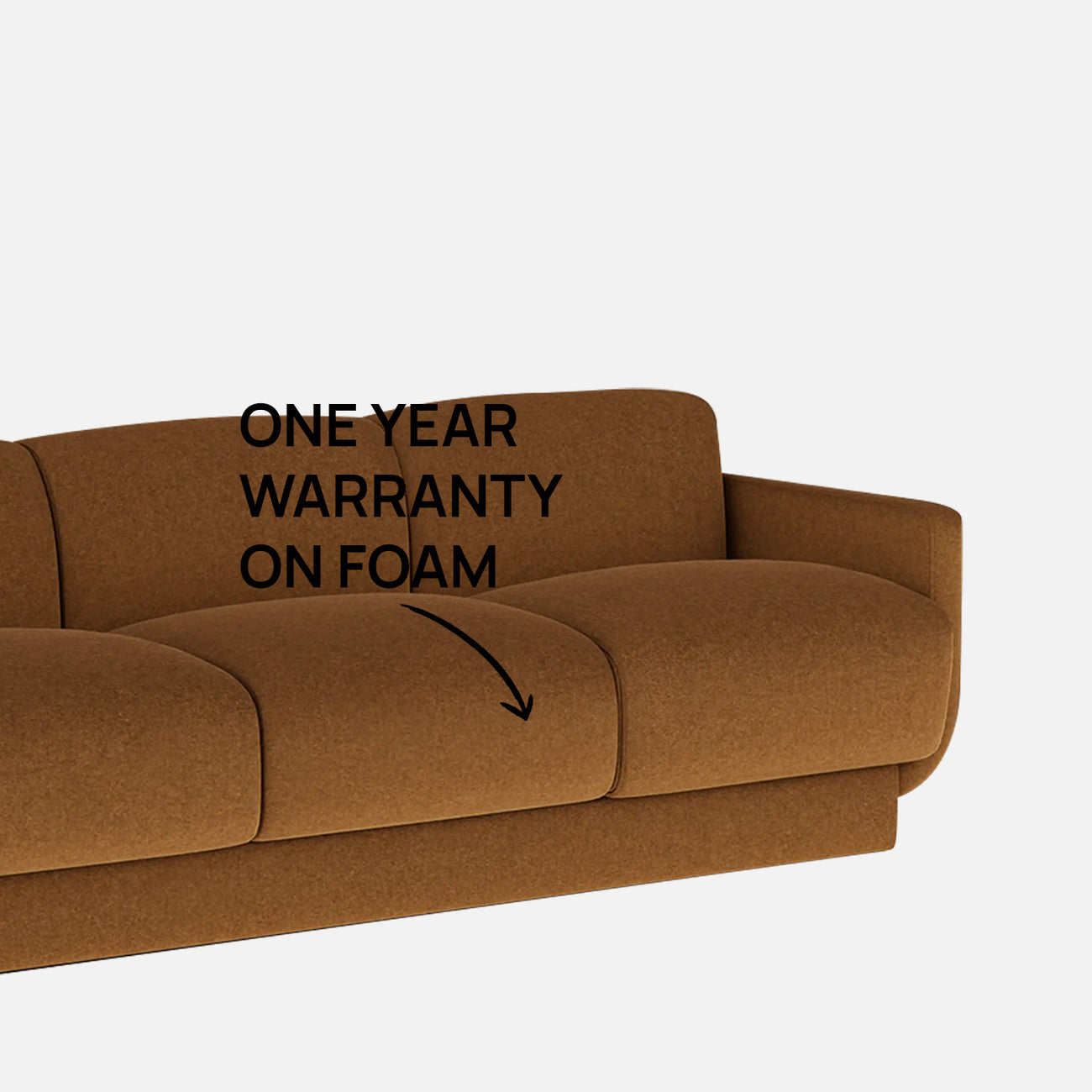 Clavon Classic Latte 3 - Seater Velvet Sofa