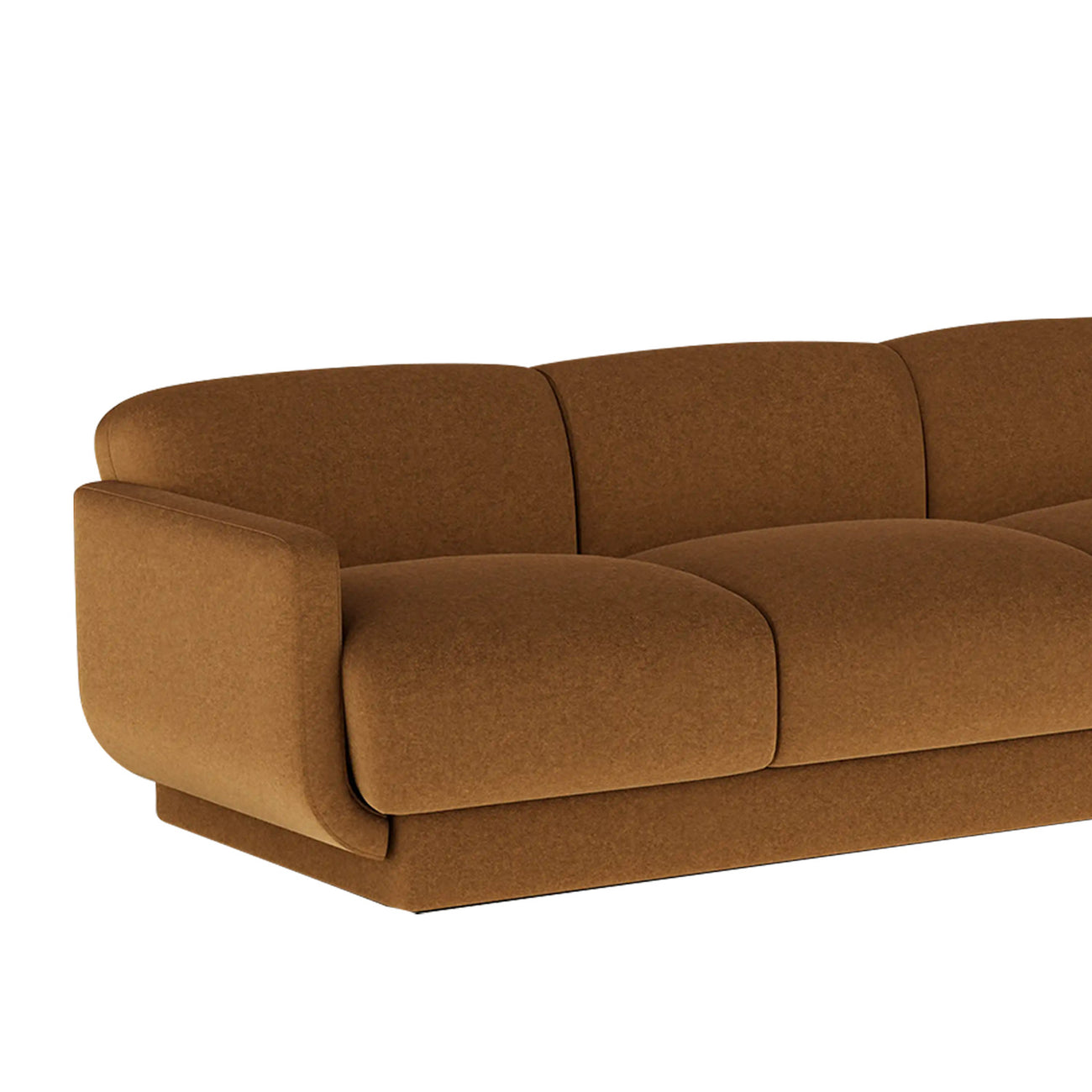 Clavon Classic Latte 3 - Seater Velvet Sofa