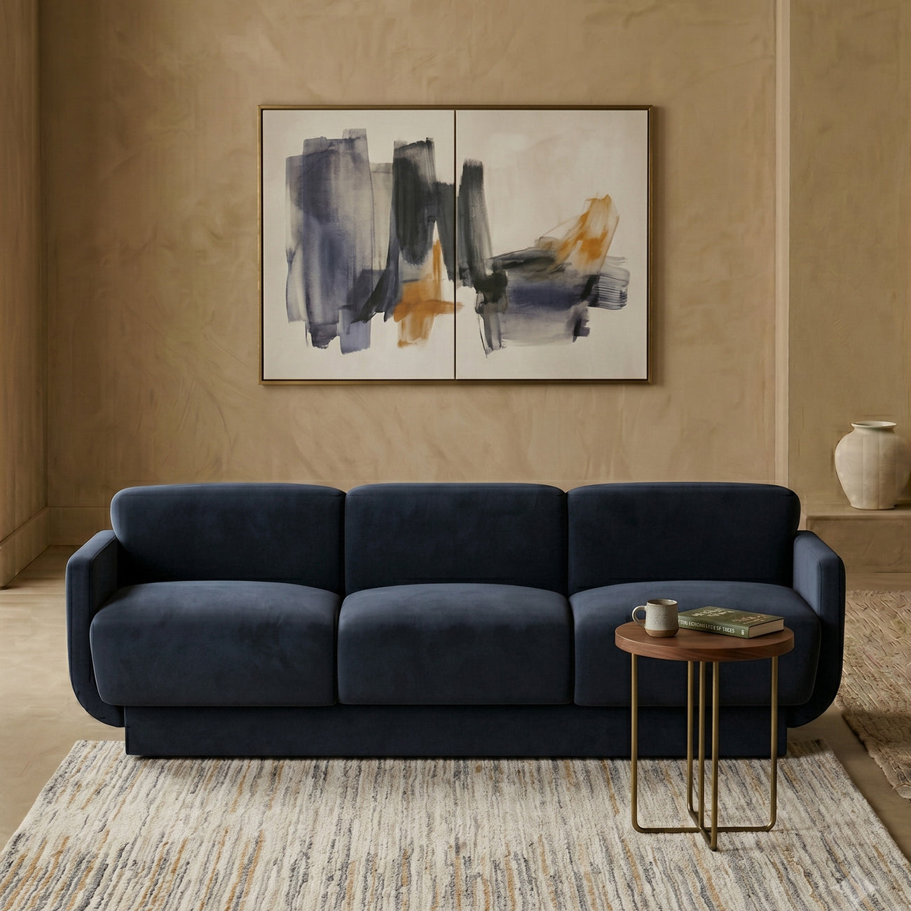 Clavon Classic Green 3 - Seater Velvet Sofa