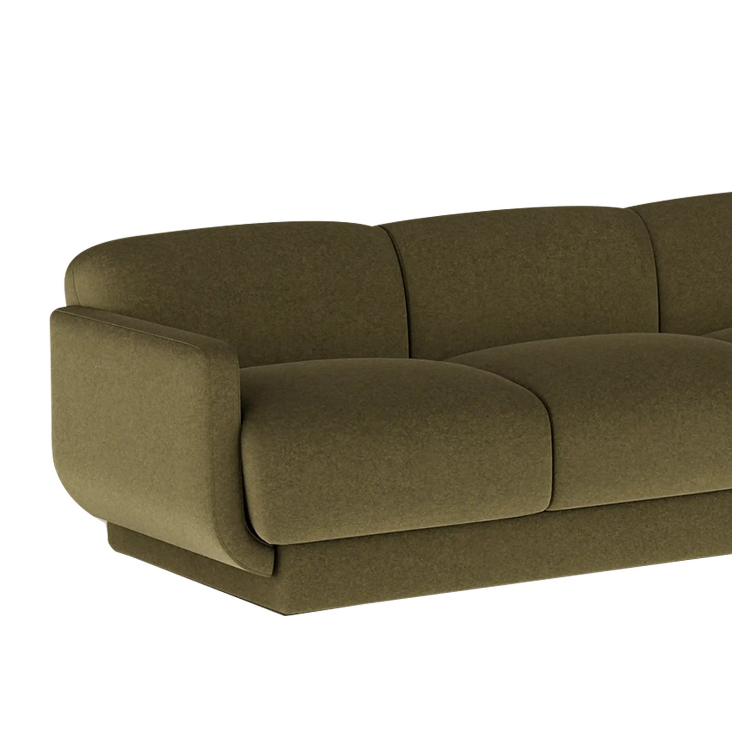 Eloria Curve Ivory 3 - Seater Boucle Sofa