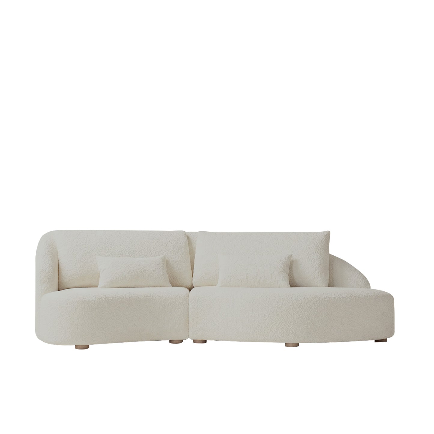 Verdant Curve Ivory 3 - Seater Boucle Sofa
