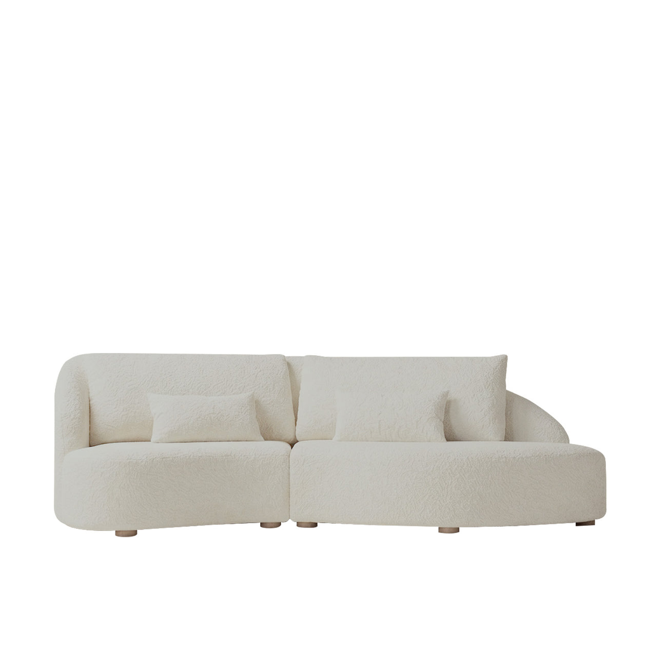 Verdant Curve Ivory 3 - Seater Boucle Sofa