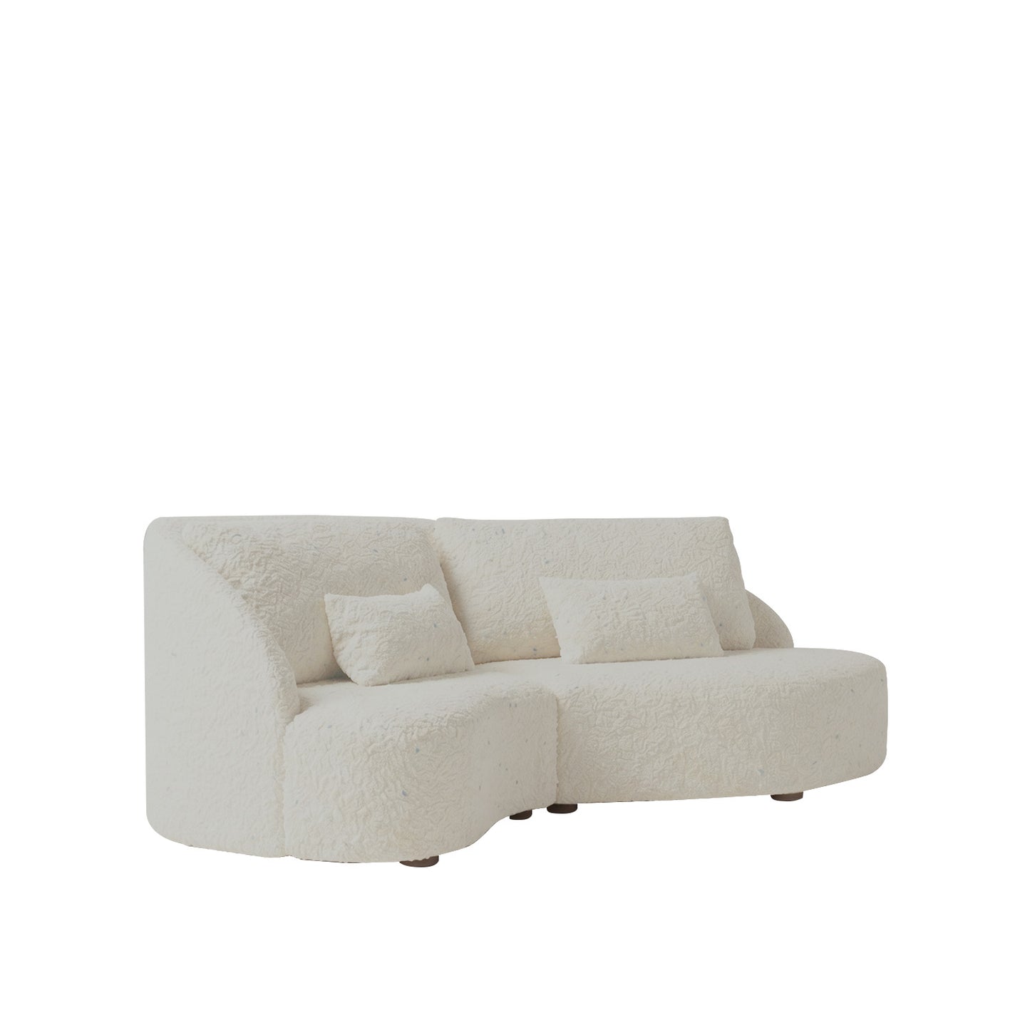 Verdant Curve Ivory 3 - Seater Boucle Sofa