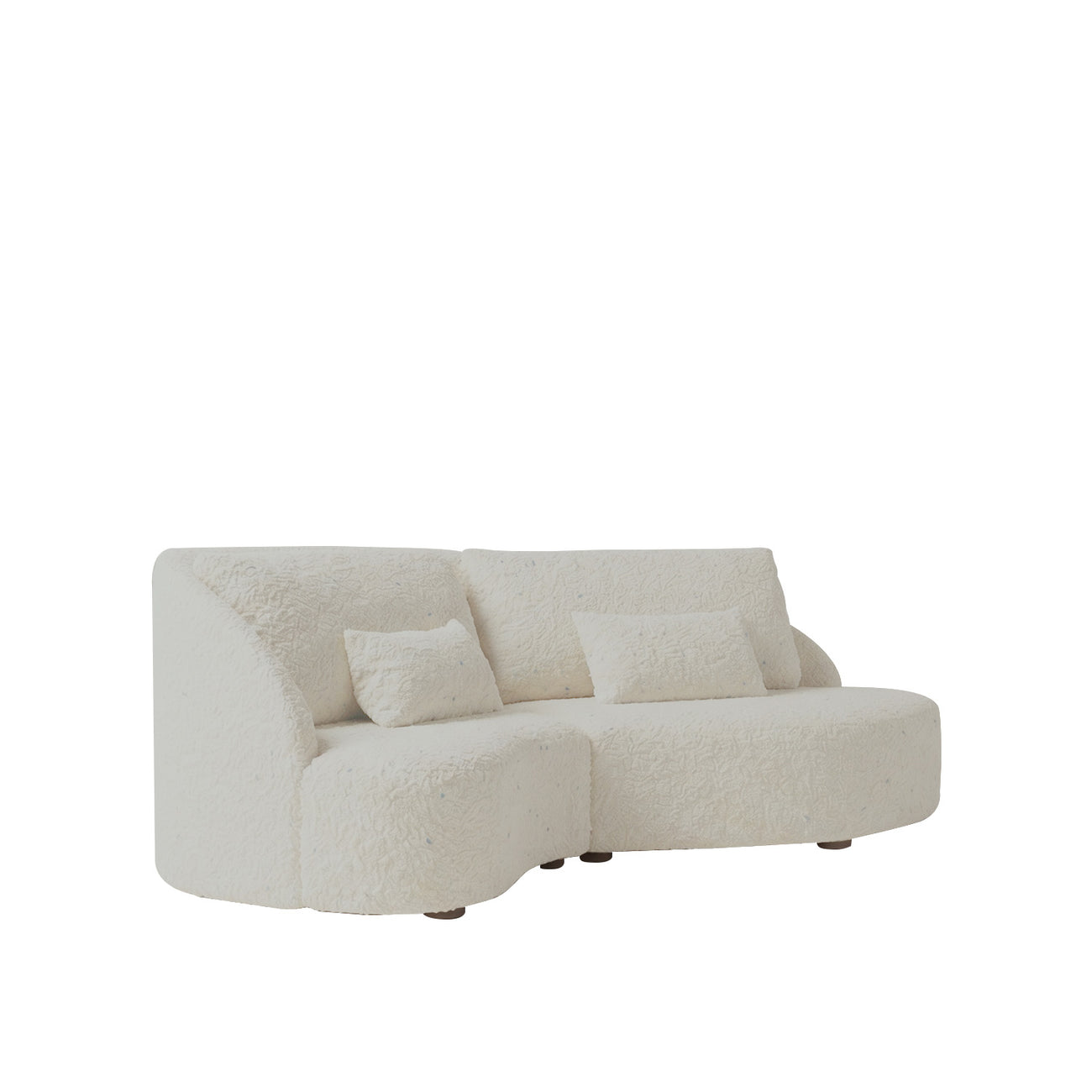Verdant Curve Ivory 3 - Seater Boucle Sofa