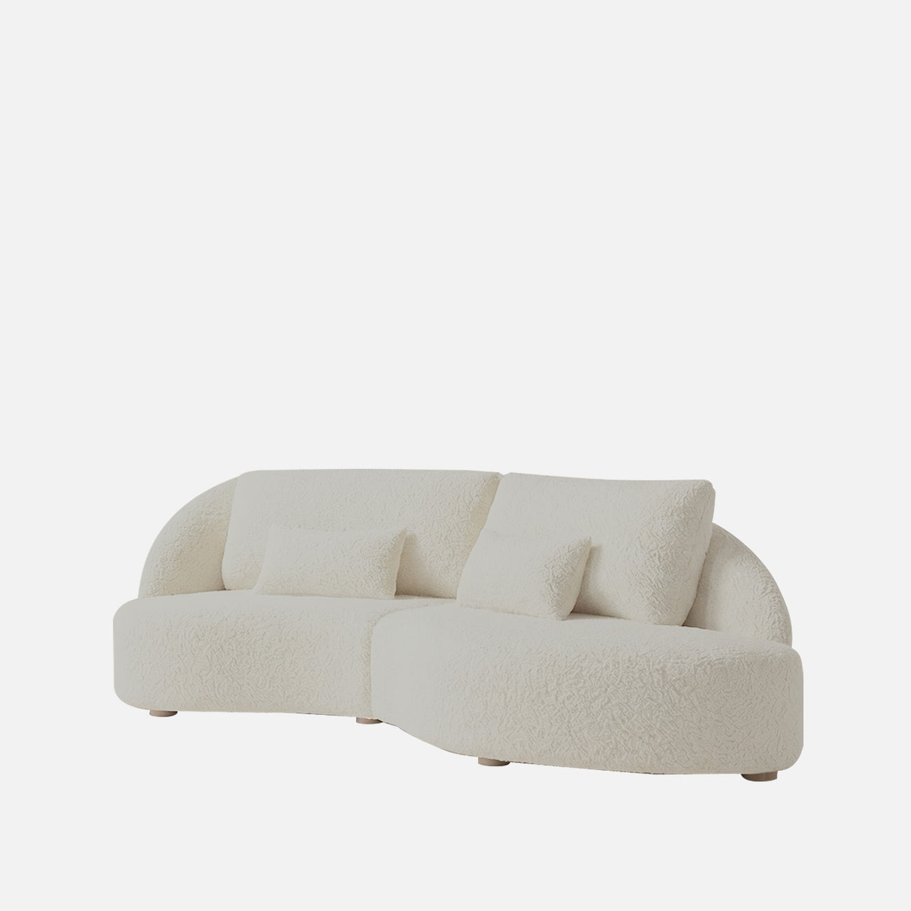 Verdant Curve Ivory 3 - Seater Boucle Sofa
