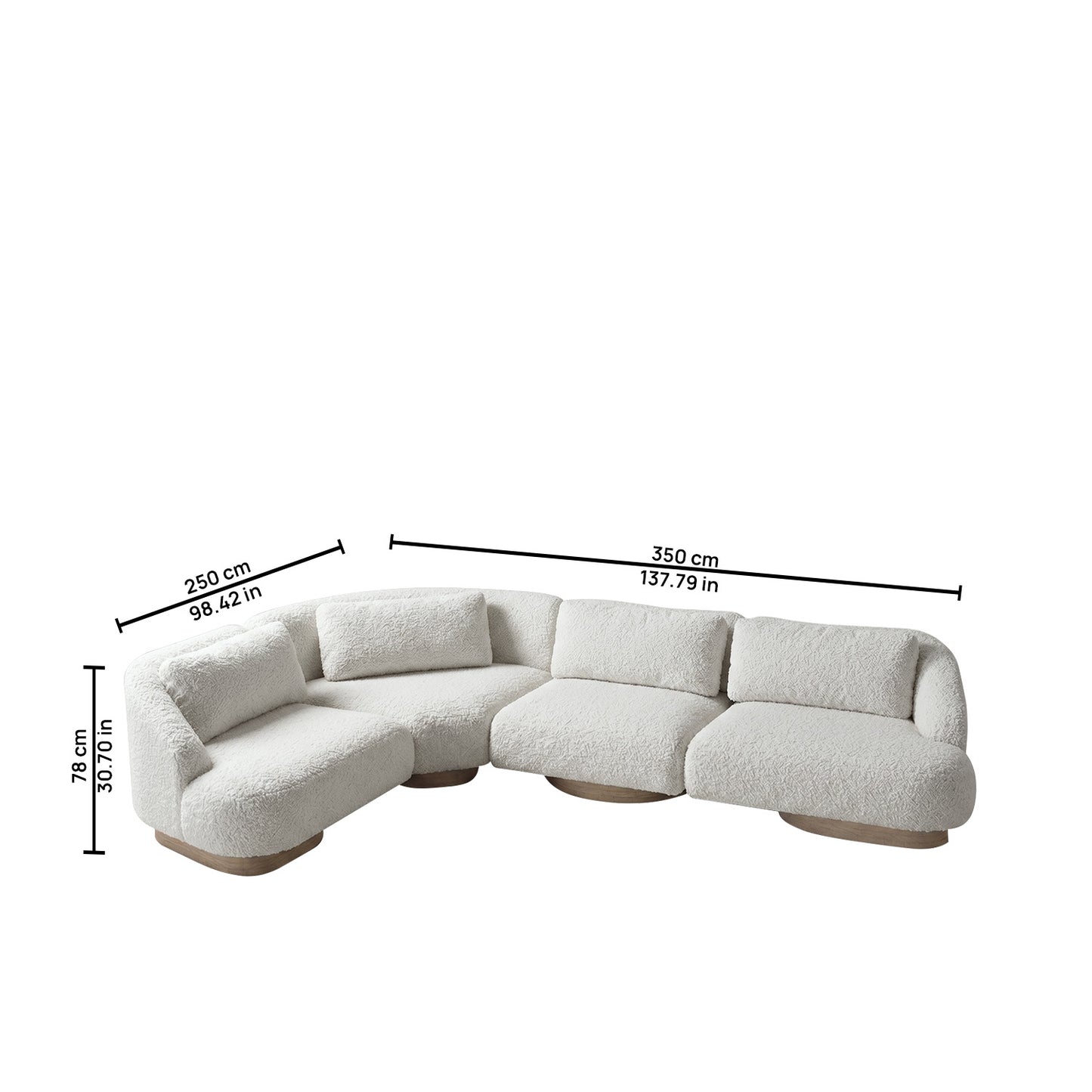 Elaris Flow Off White 5 - Seater Boucle Sofa