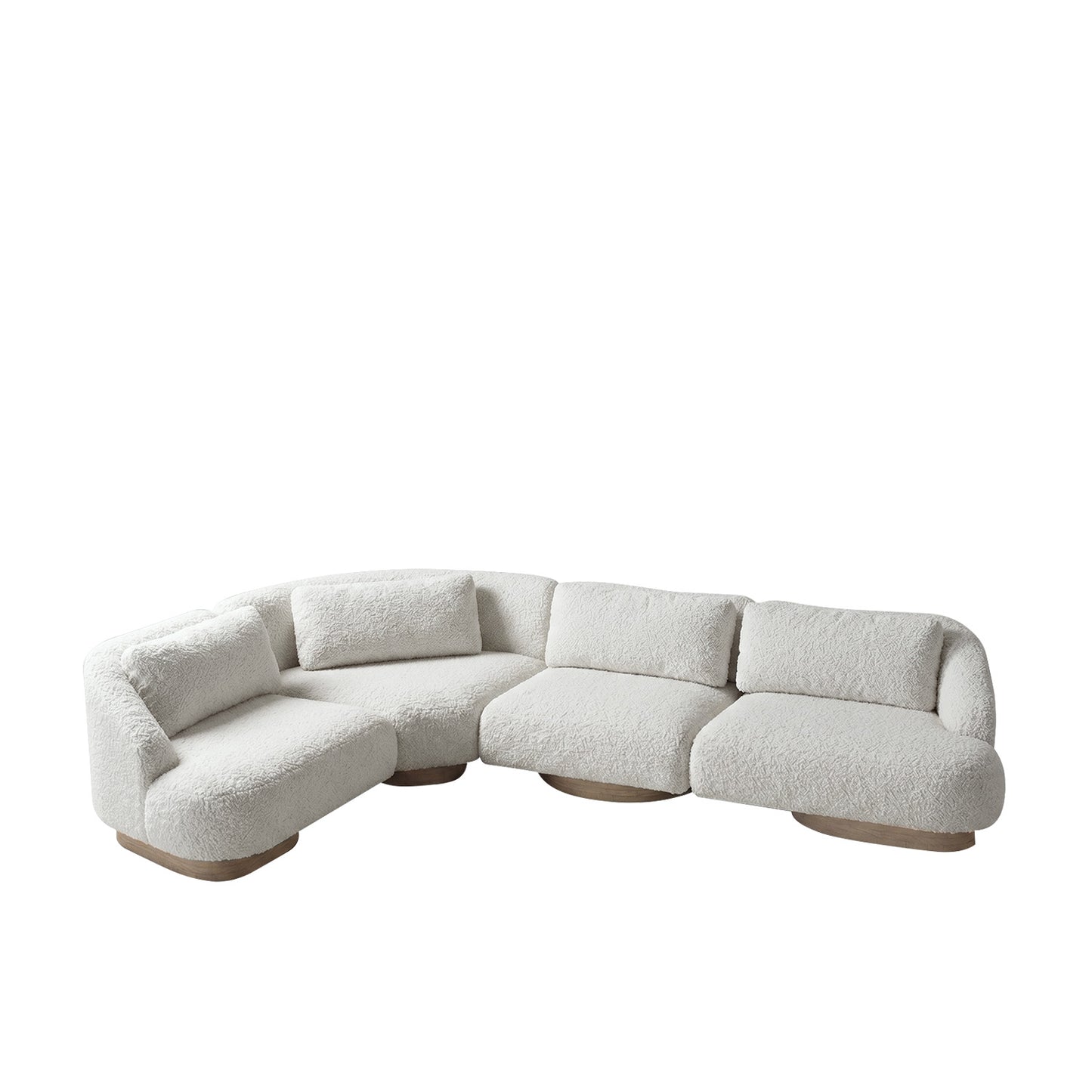Elaris Flow Off White 5 - Seater Boucle Sofa