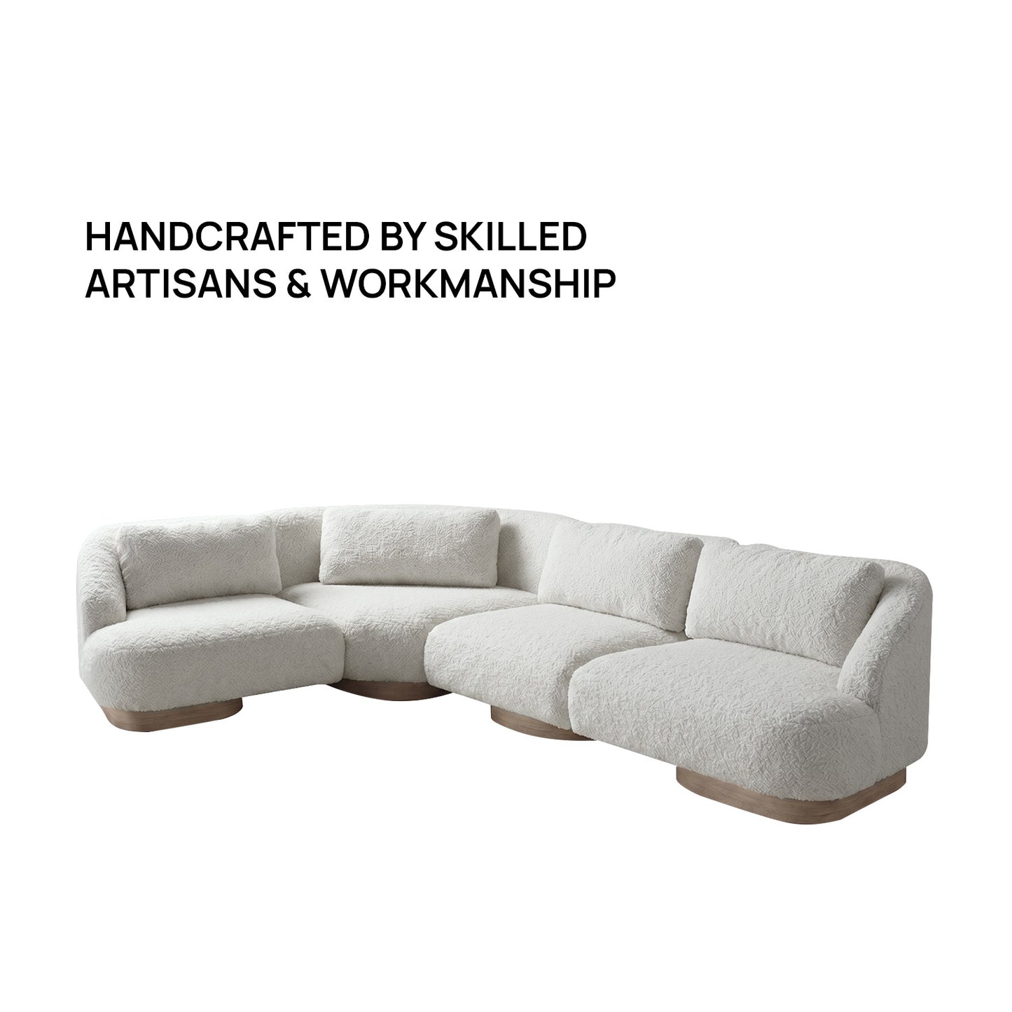 Elaris Flow Off White 5 - Seater Boucle Sofa