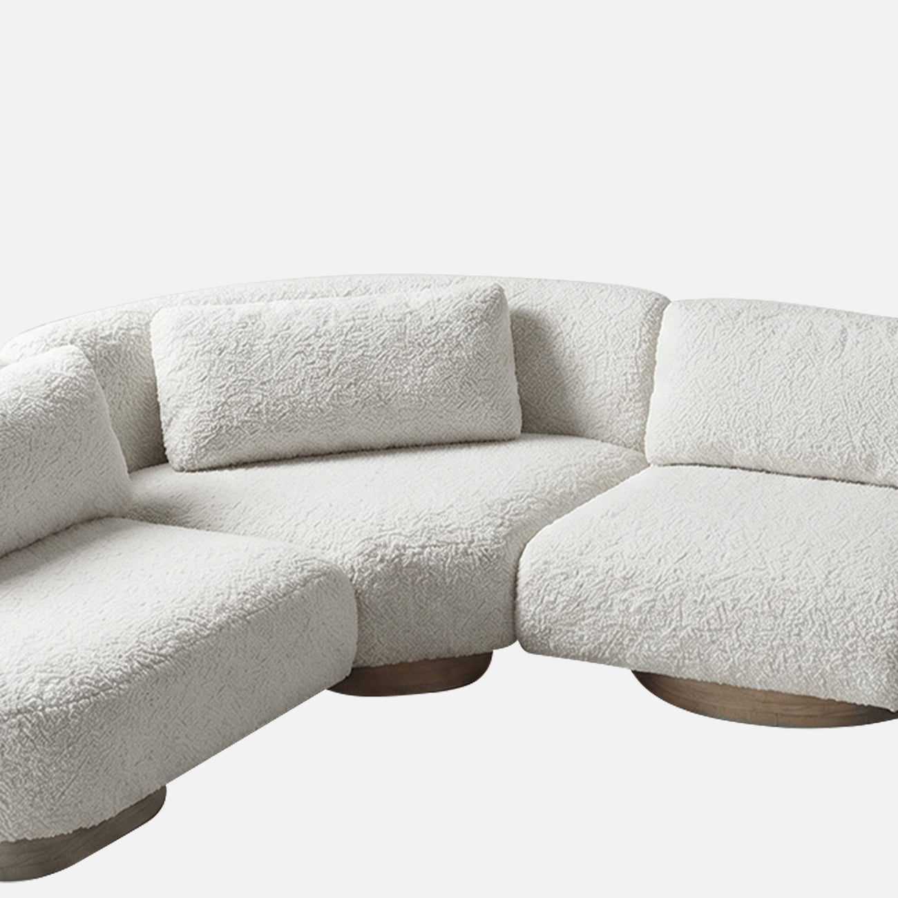 Elaris Flow Off White 5 - Seater Boucle Sofa