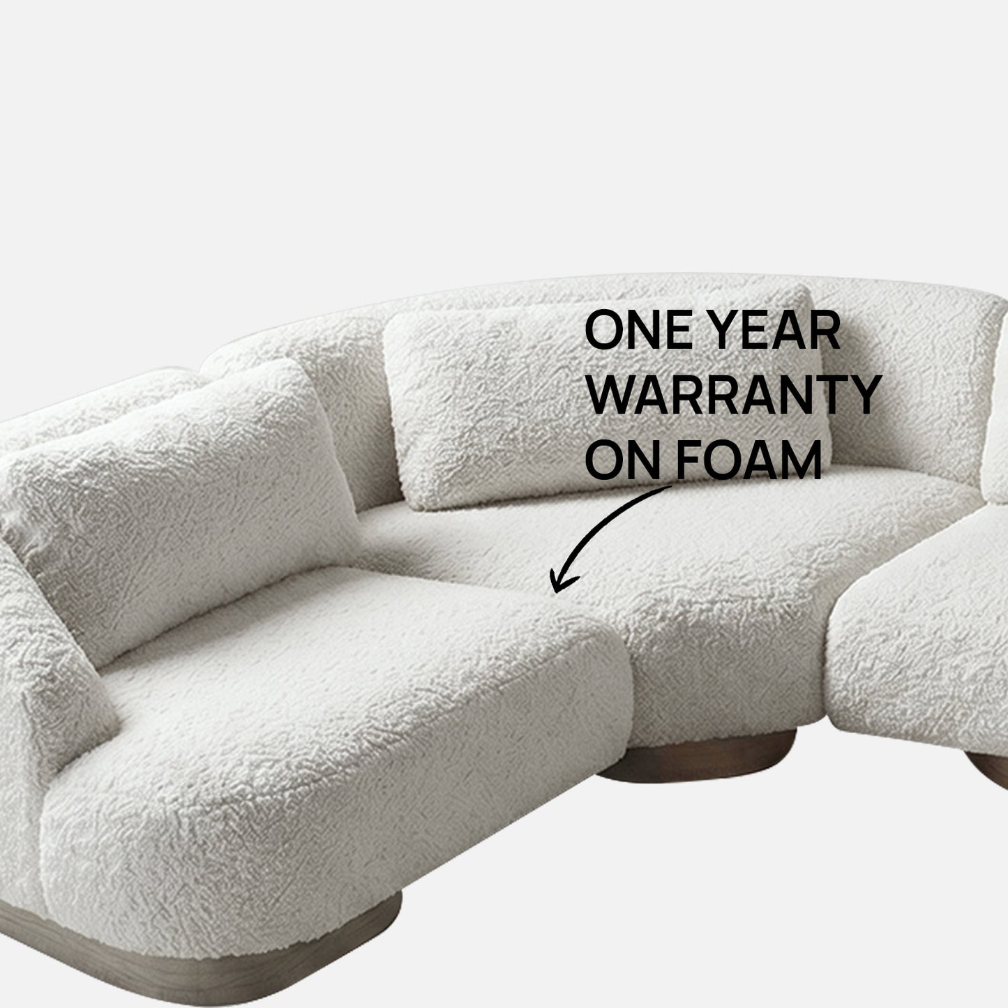 Elaris Flow Off White 5 - Seater Boucle Sofa