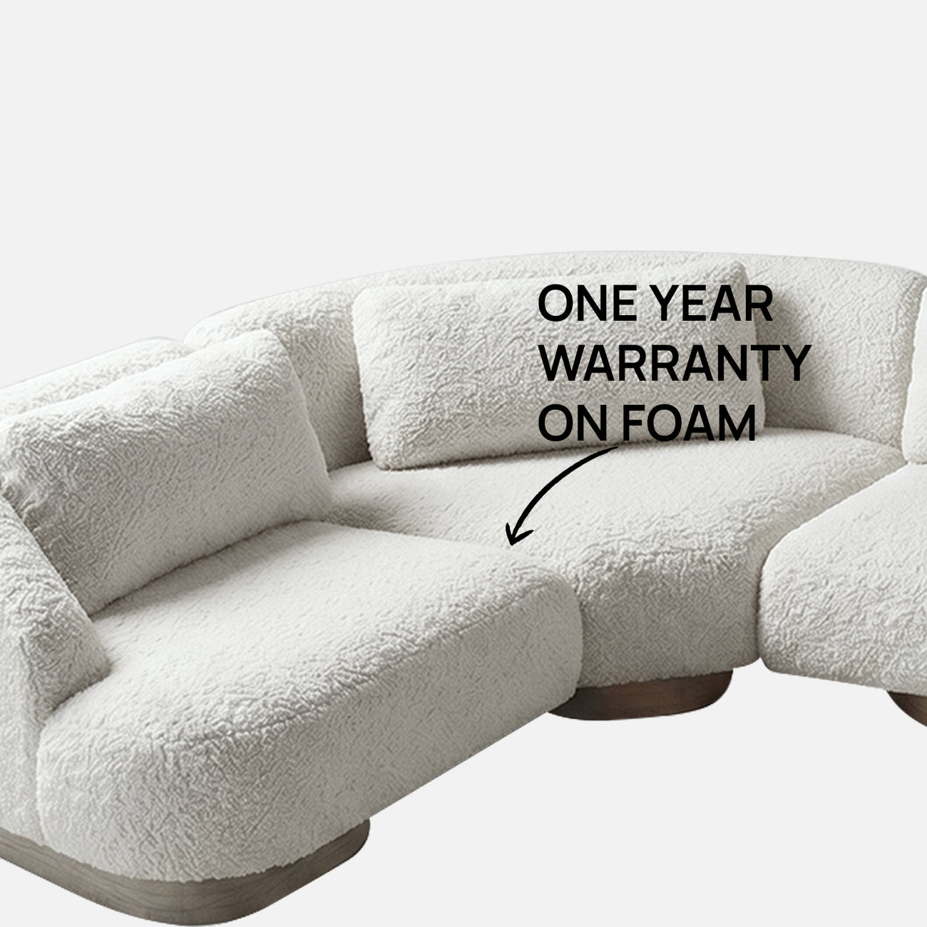Elaris Flow Off White 5 - Seater Boucle Sofa