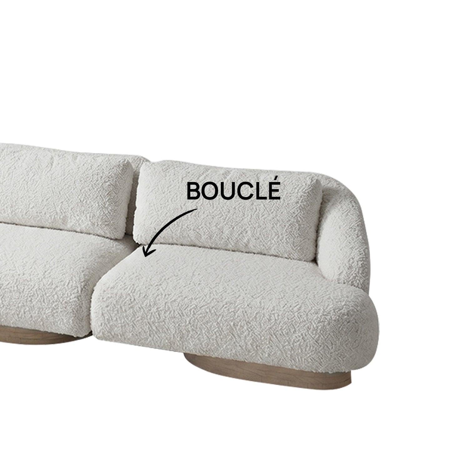 Elaris Flow Off White 5 - Seater Boucle Sofa