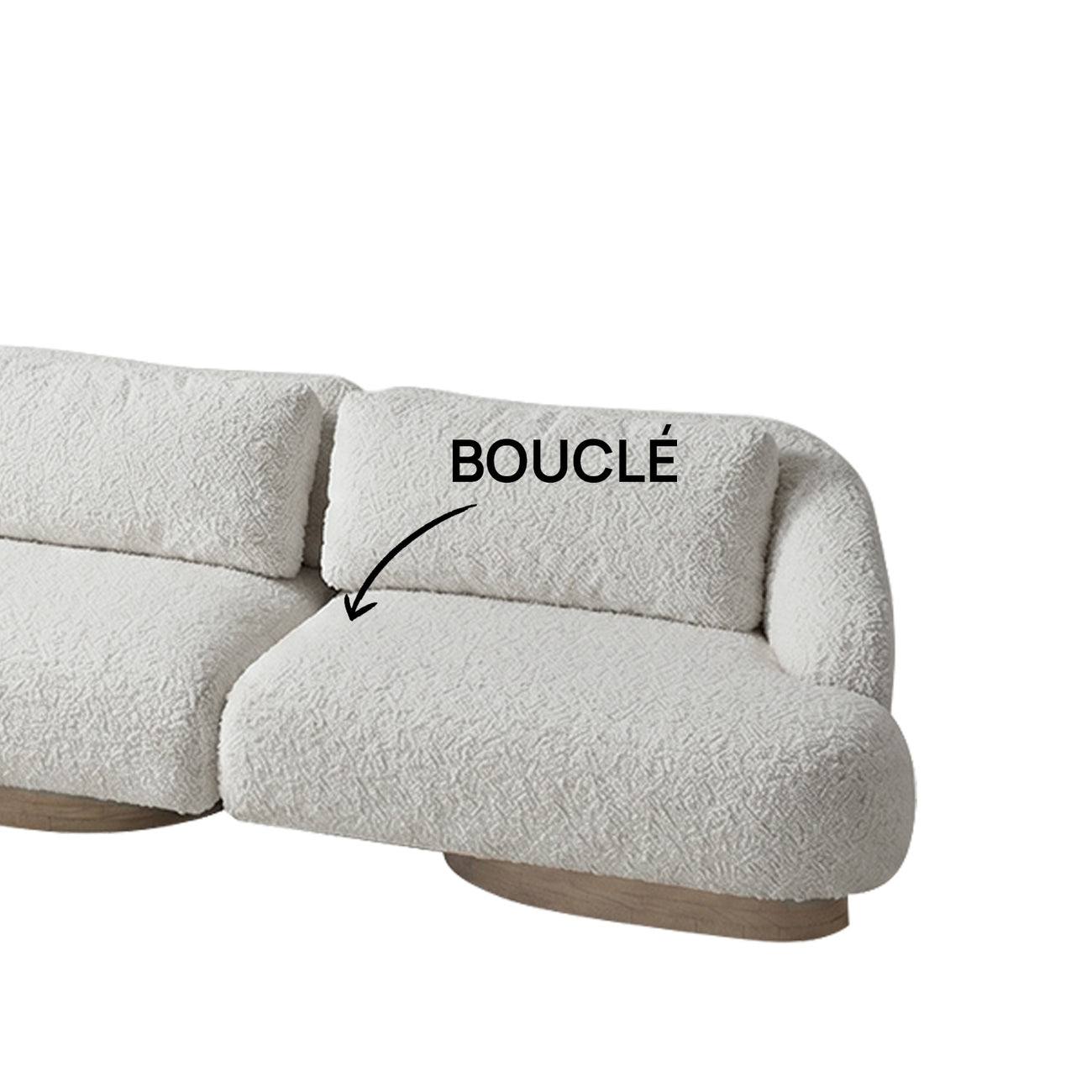 Elaris Flow Off White 5 - Seater Boucle Sofa