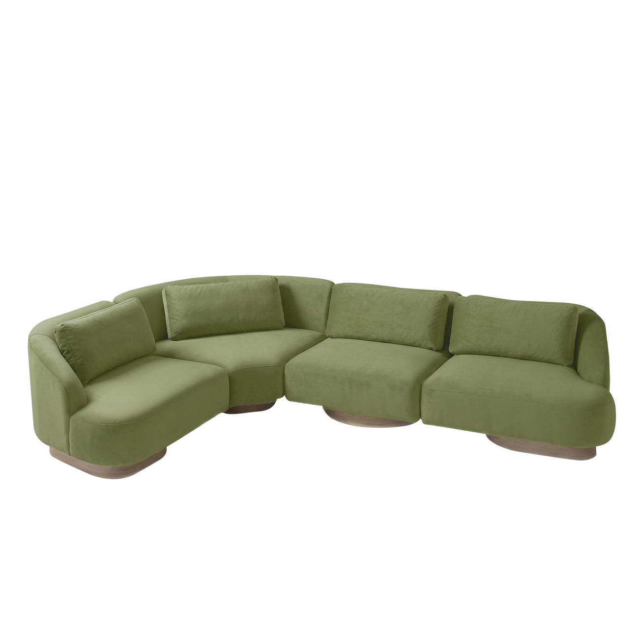 Elaris Flow Olive 5 - Seater Boucle Sofa