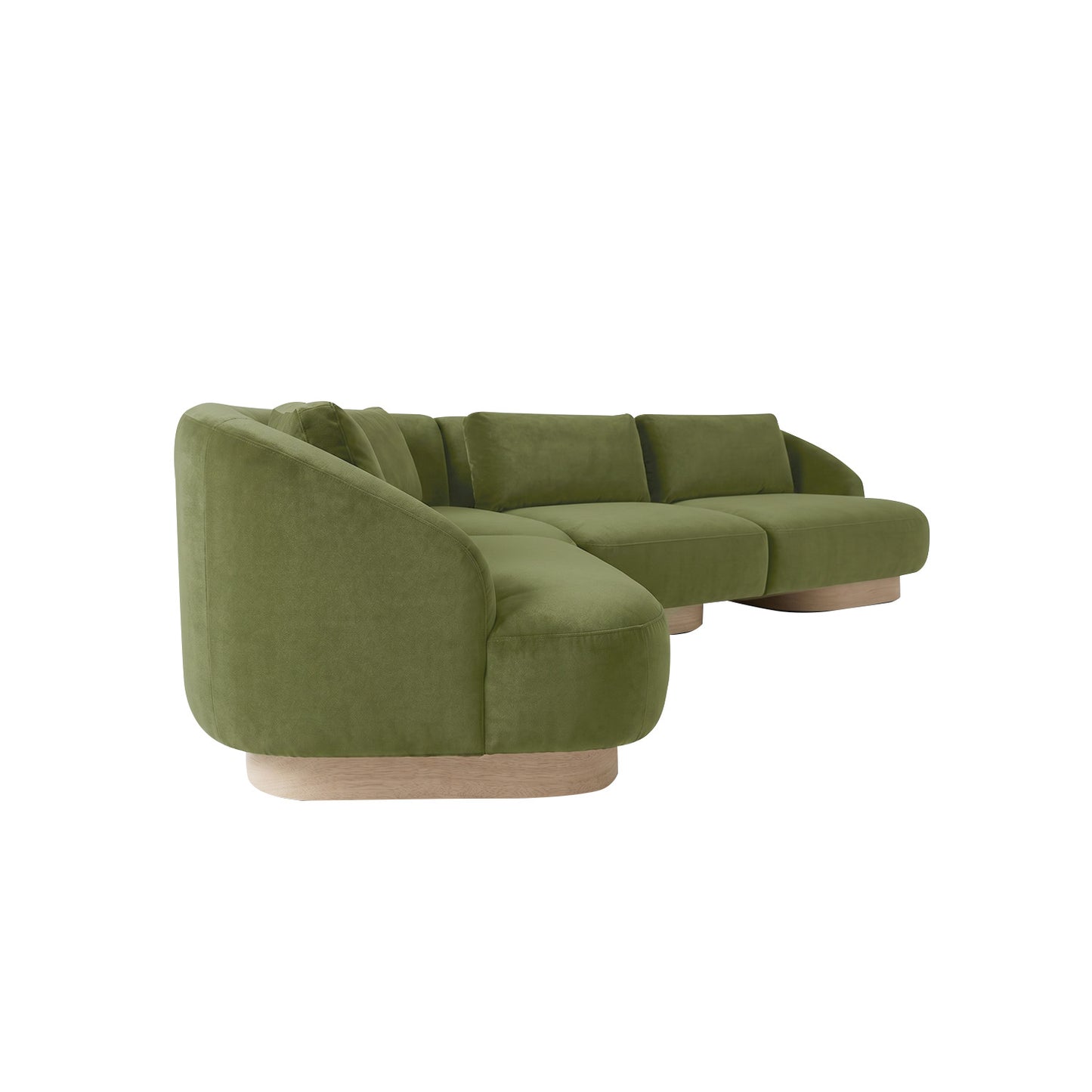 Elaris Flow Olive 5 - Seater Boucle Sofa