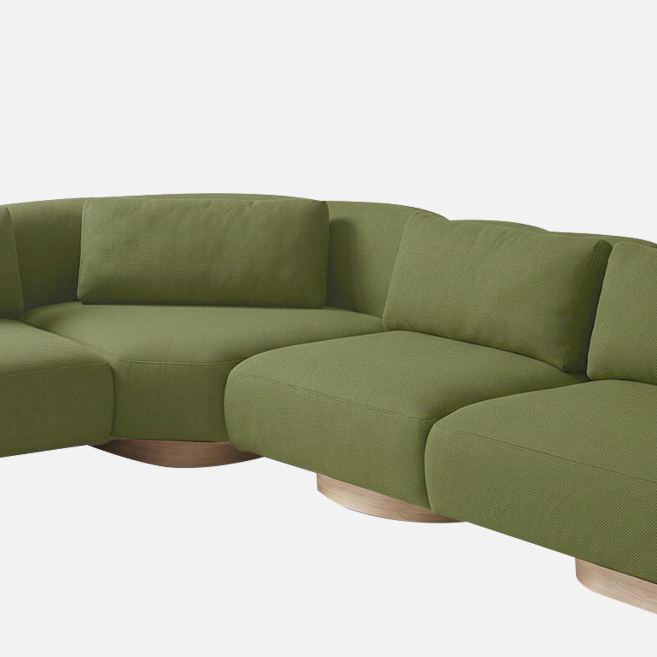 Elaris Flow Olive 5 - Seater Boucle Sofa