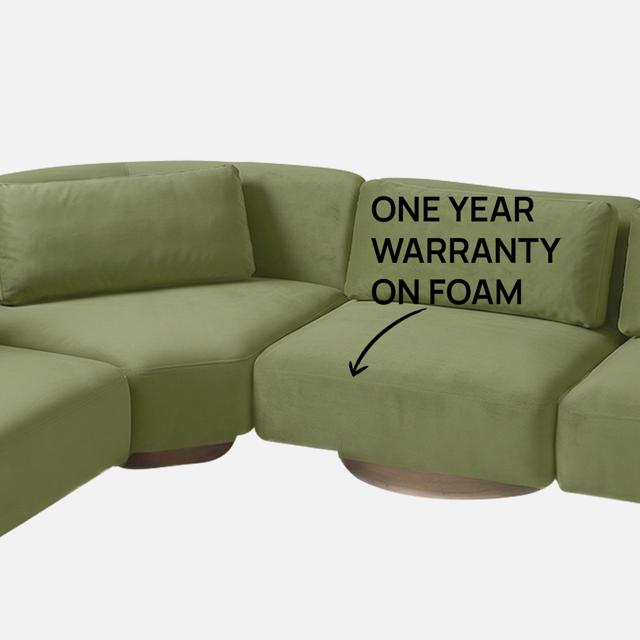Elaris Flow Olive 5 - Seater Boucle Sofa