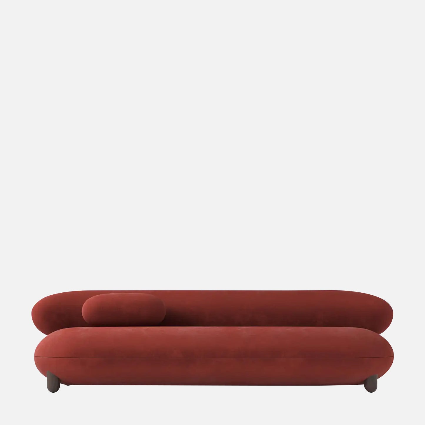 Terrix Compact Rust 3 - Seater Velvet Sofa