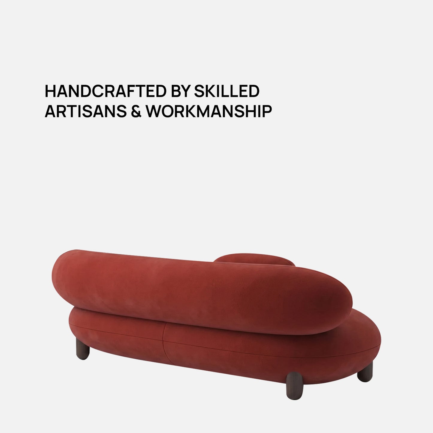 Terrix Compact Rust 3 - Seater Velvet Sofa