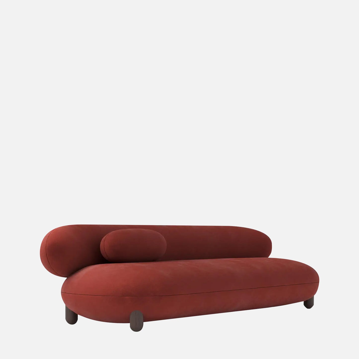 Terrix Compact Rust 3 - Seater Velvet Sofa