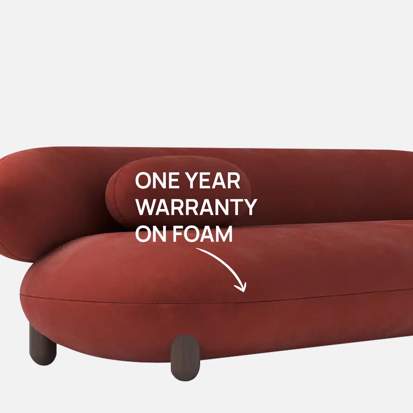 Terrix Compact Rust 3 - Seater Velvet Sofa