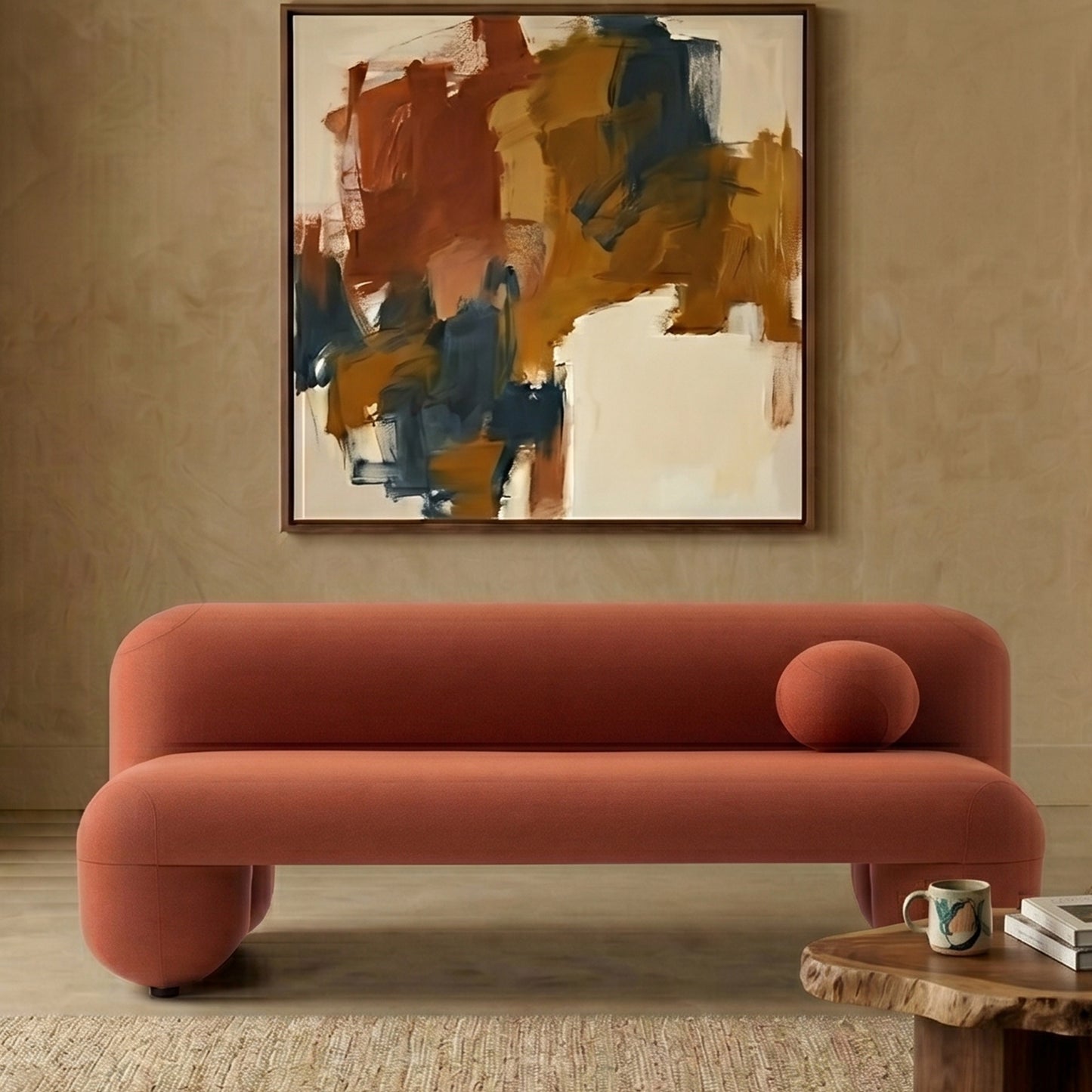 Aethra Sculpt Light Blue 3 - Seater Velvet Sofa