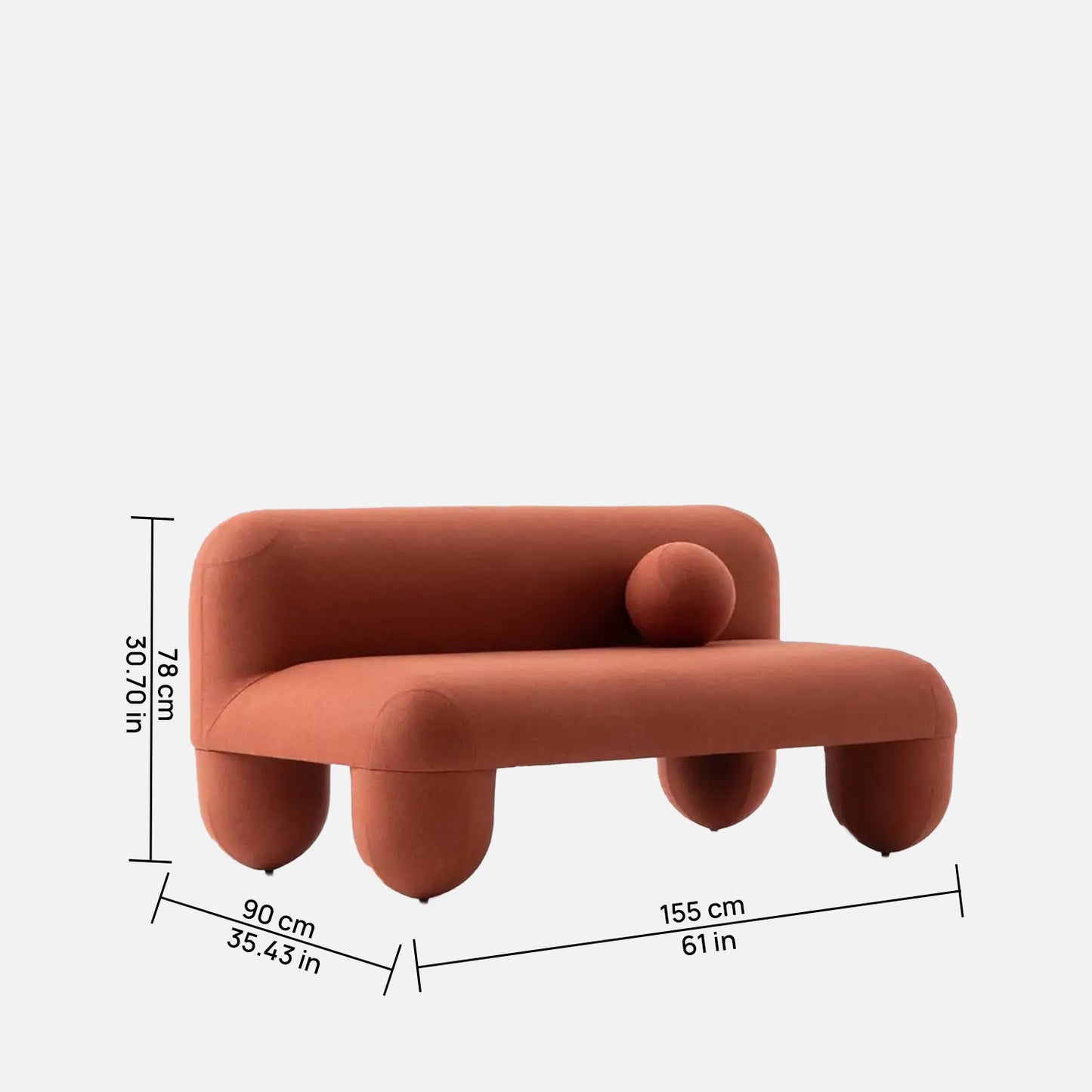 Aethra Sculpt Light Blue 3 - Seater Velvet Sofa