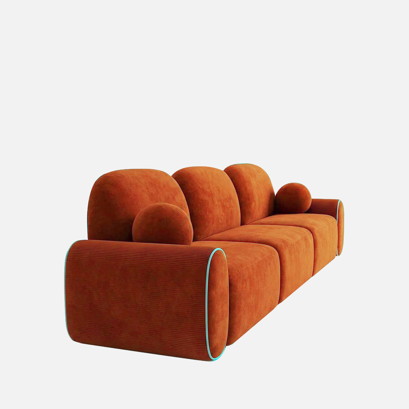 Velmora Corner Brown 4 - Seater Velvet Sofa