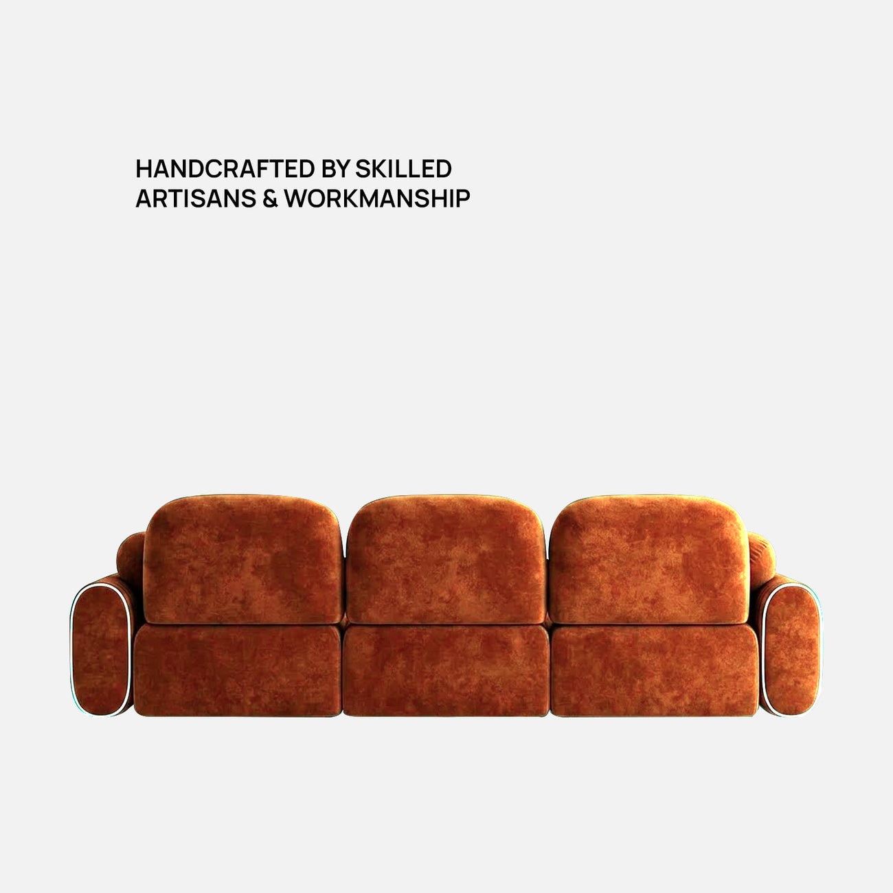 Velmora Corner Brown 4 - Seater Velvet Sofa