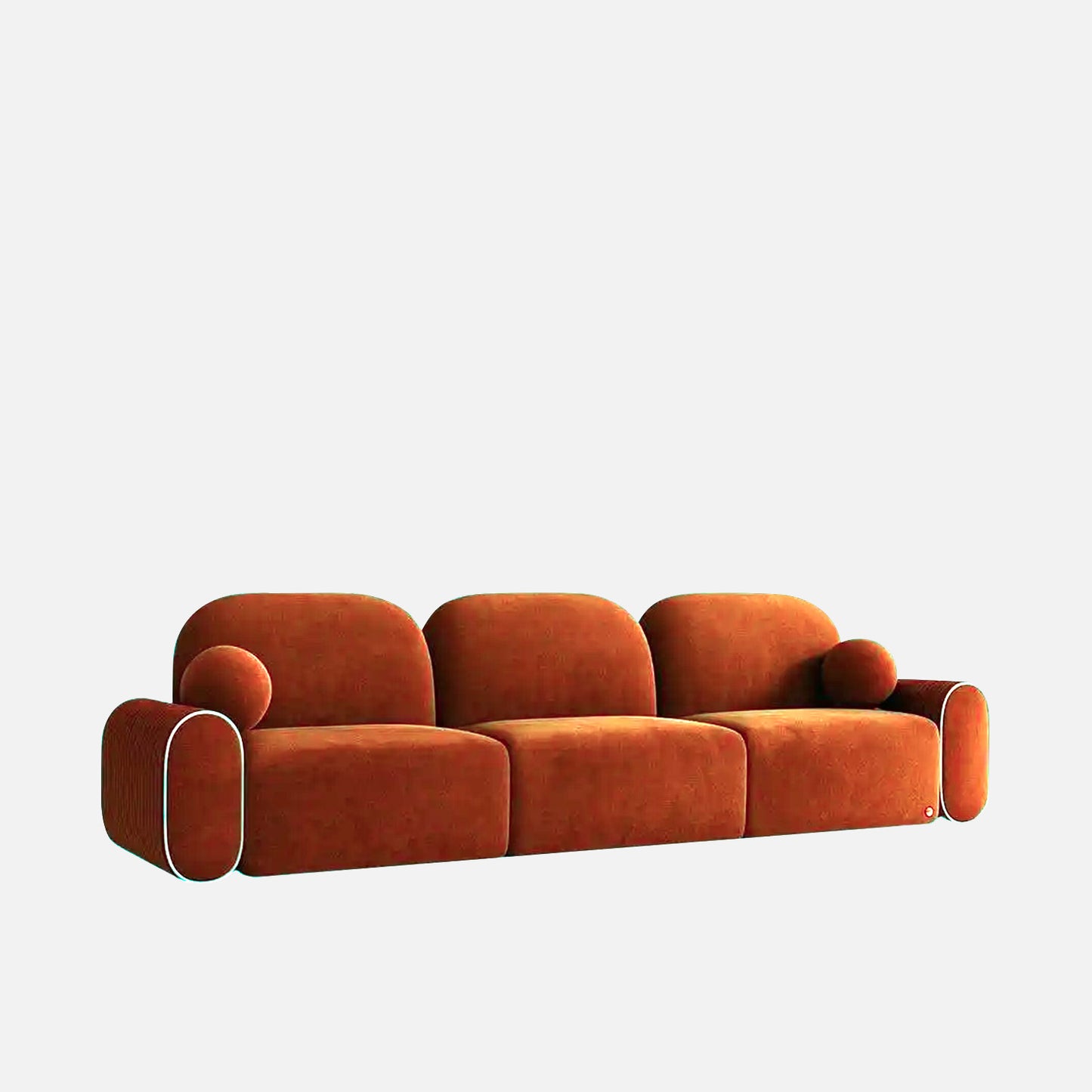 Velmora Corner Brown 4 - Seater Velvet Sofa