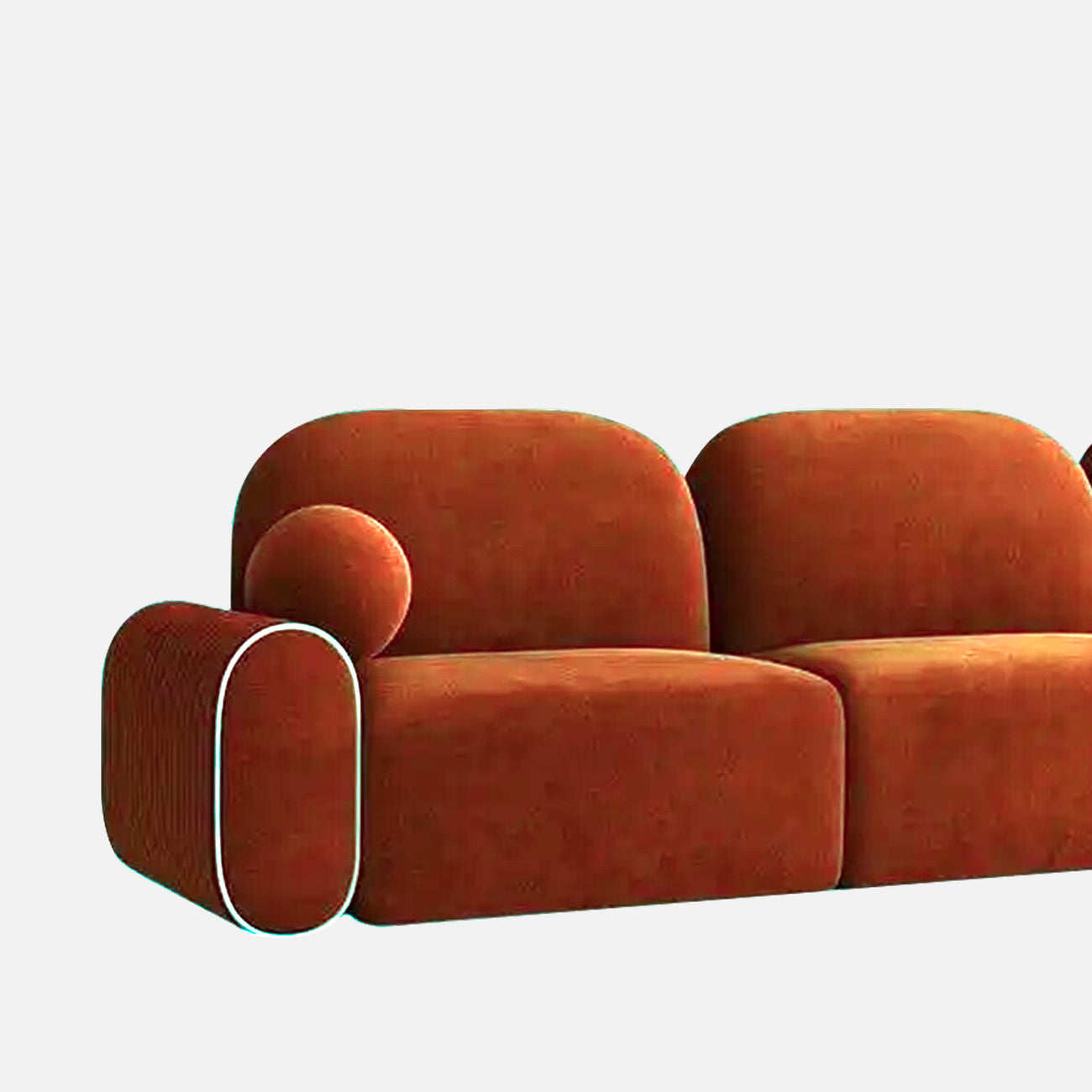 Velmora Corner Brown 4 - Seater Velvet Sofa