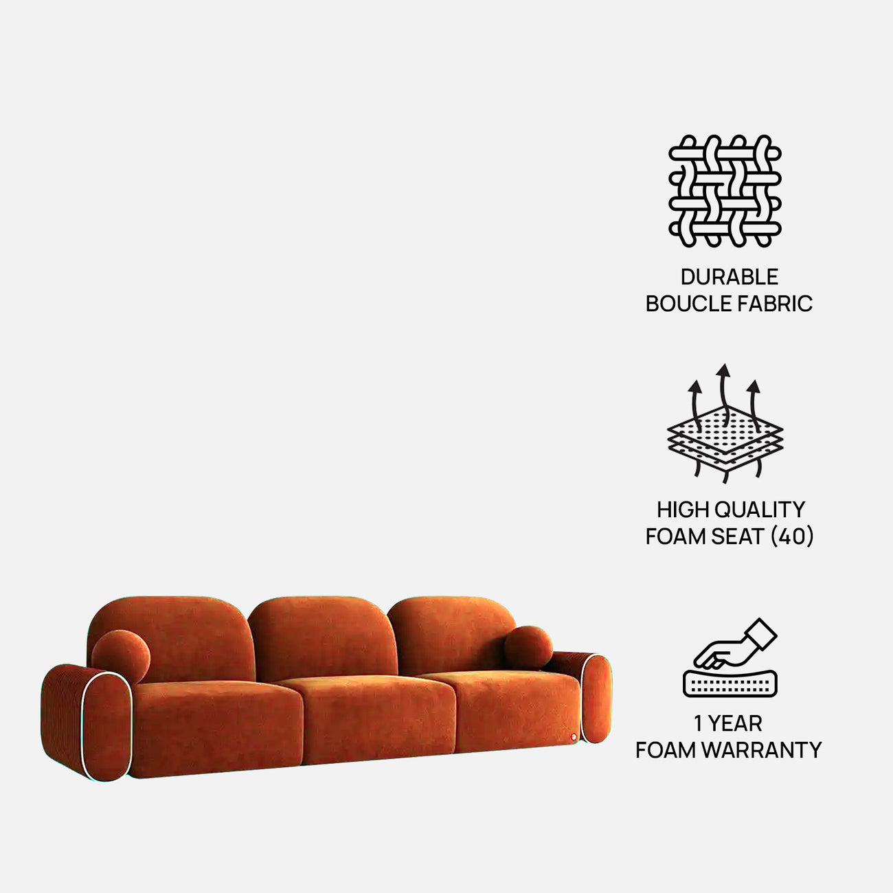 Velmora Corner Brown 4 - Seater Velvet Sofa