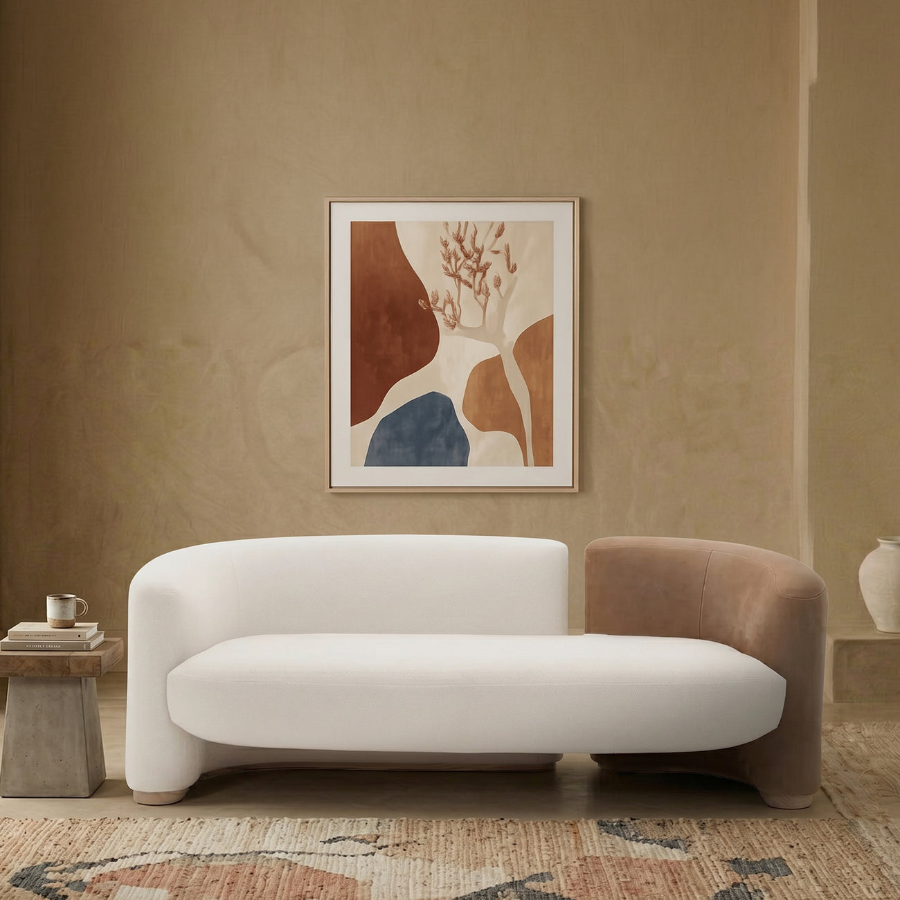 Serova Dual Tone White Brown 1 - Seater Leather Chair