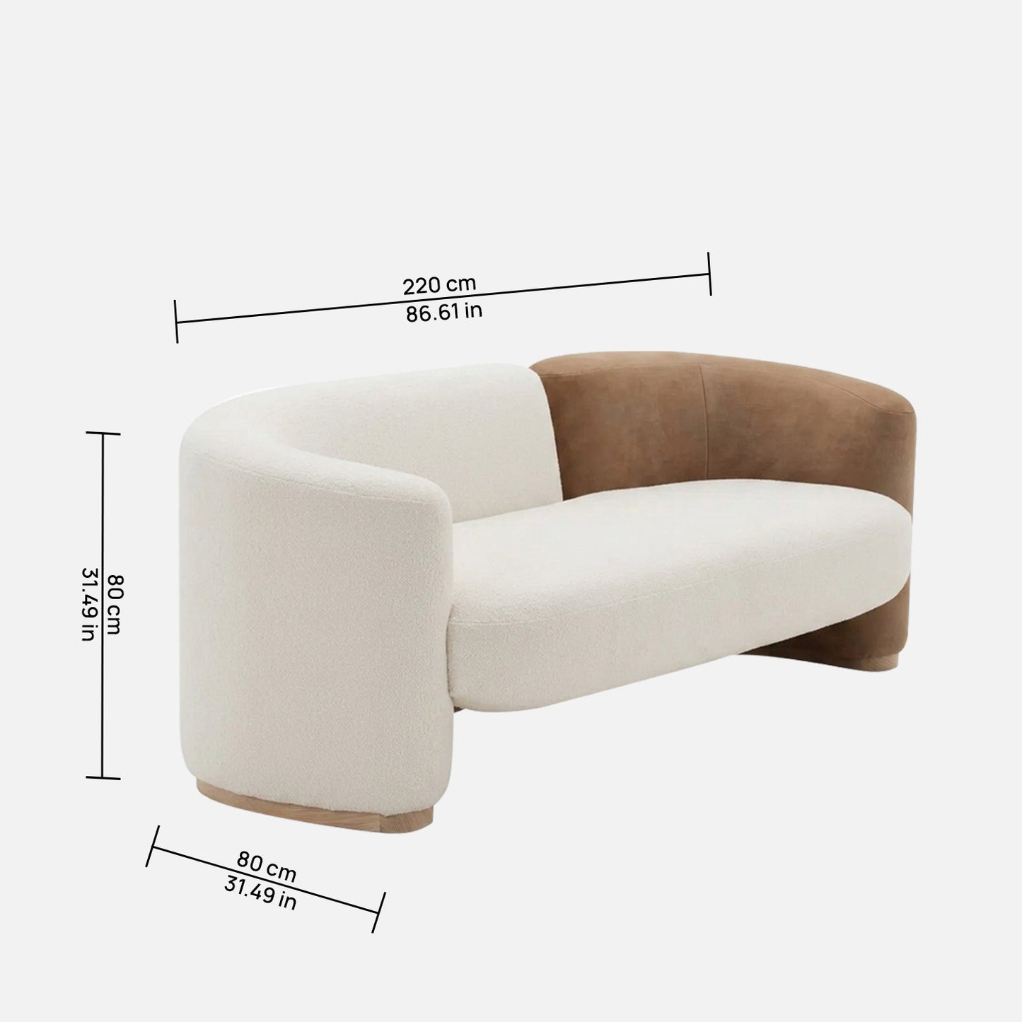 Serova Dual Tone White Brown 1 - Seater Leather Chair