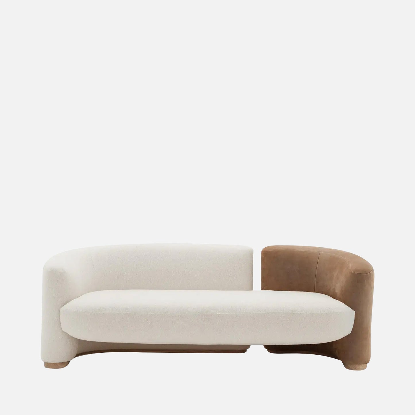 Serova Dual Tone White Brown 1 - Seater Leather Chair