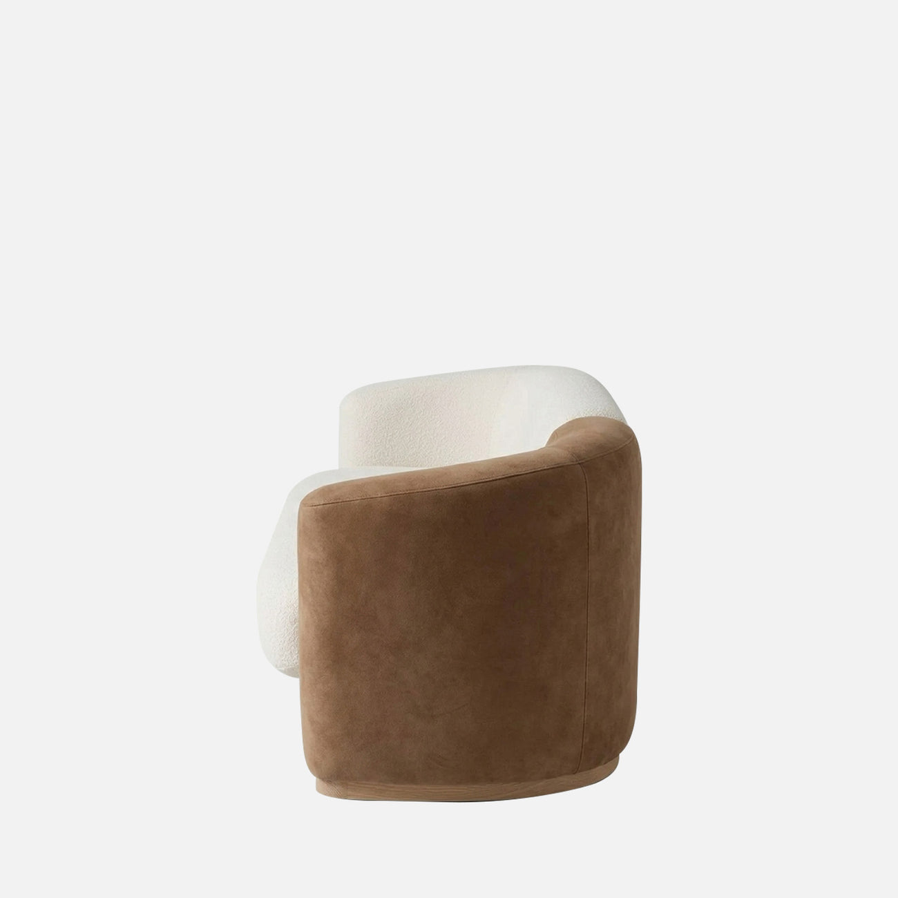 Serova Dual Tone White Brown 1 - Seater Leather Chair
