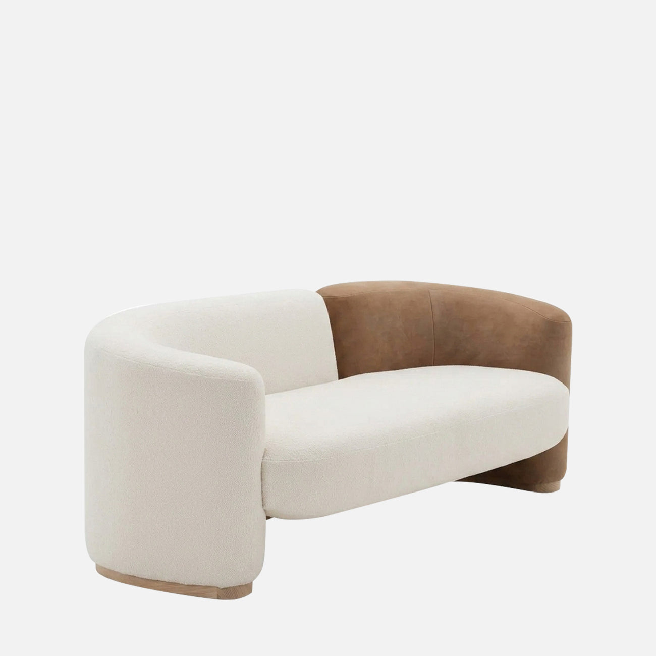 Serova Dual Tone White Brown 1 - Seater Leather Chair
