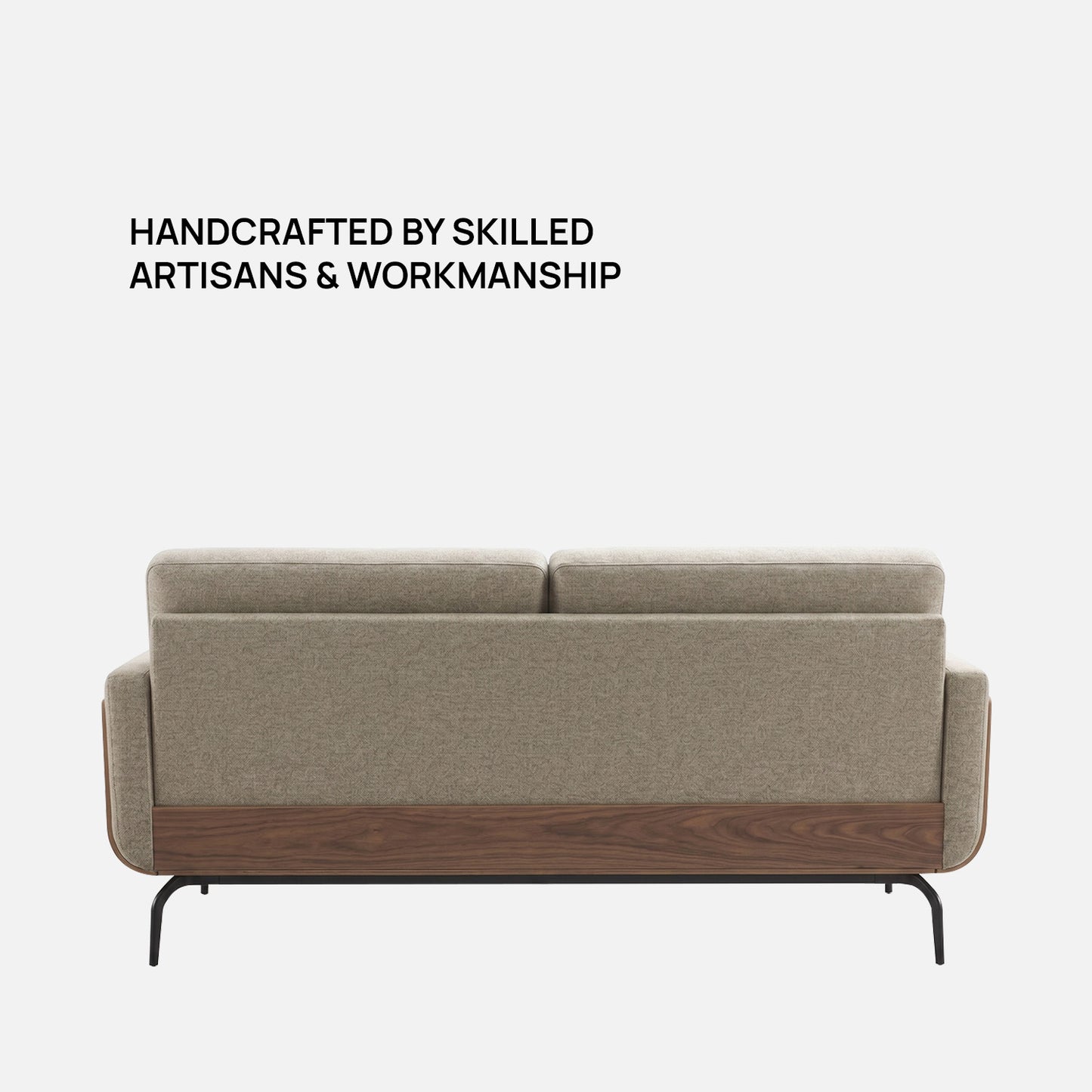 Aeris Velvet 2 Seater Sofa in Beige Colour