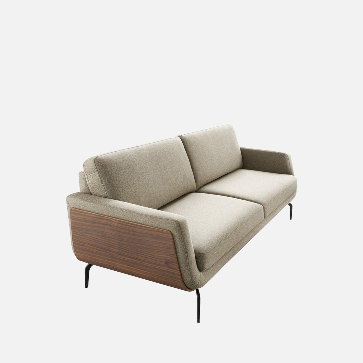 Aeris Velvet 2 Seater Sofa in Beige Colour