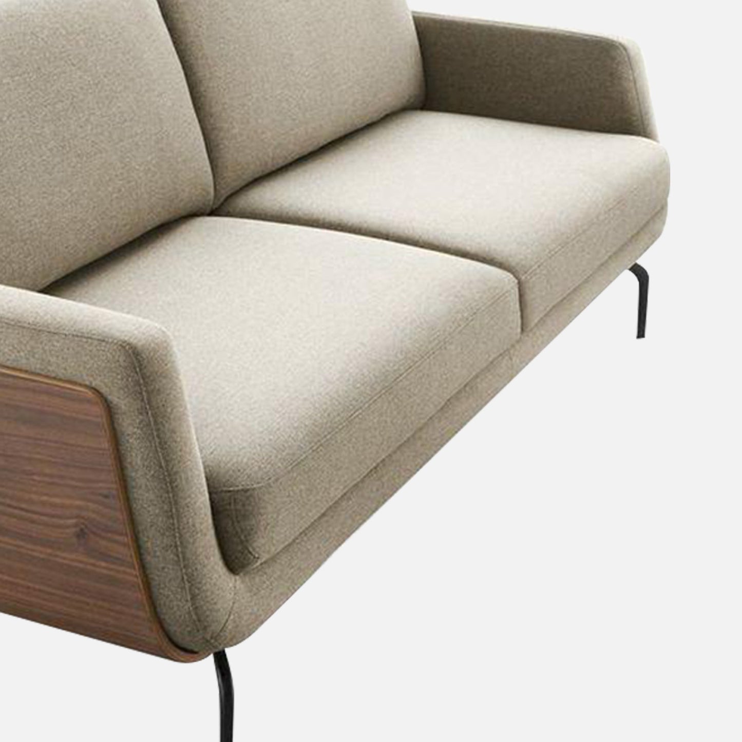 Aeris Velvet 2 Seater Sofa in Beige Colour
