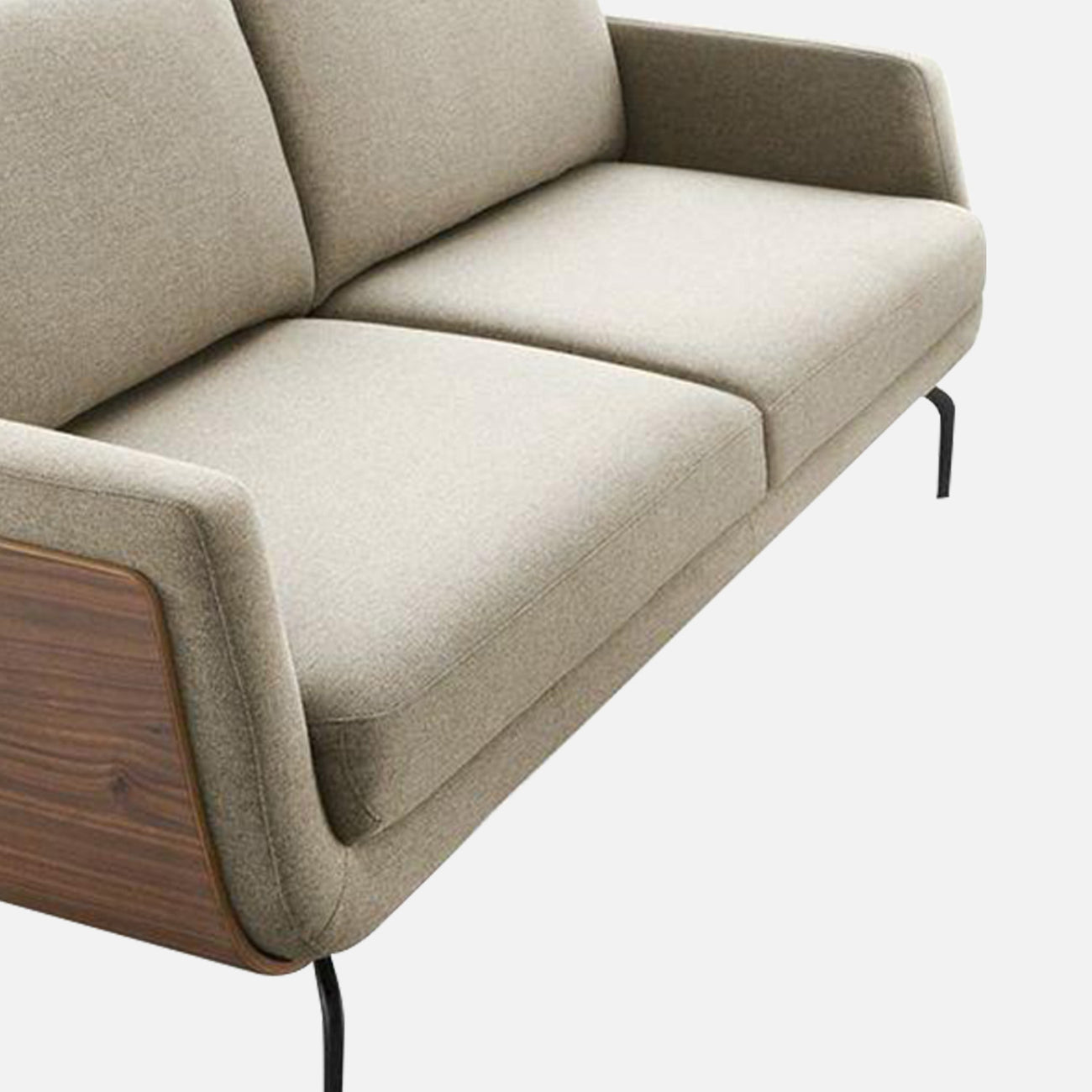 Aeris Velvet 2 Seater Sofa in Beige Colour