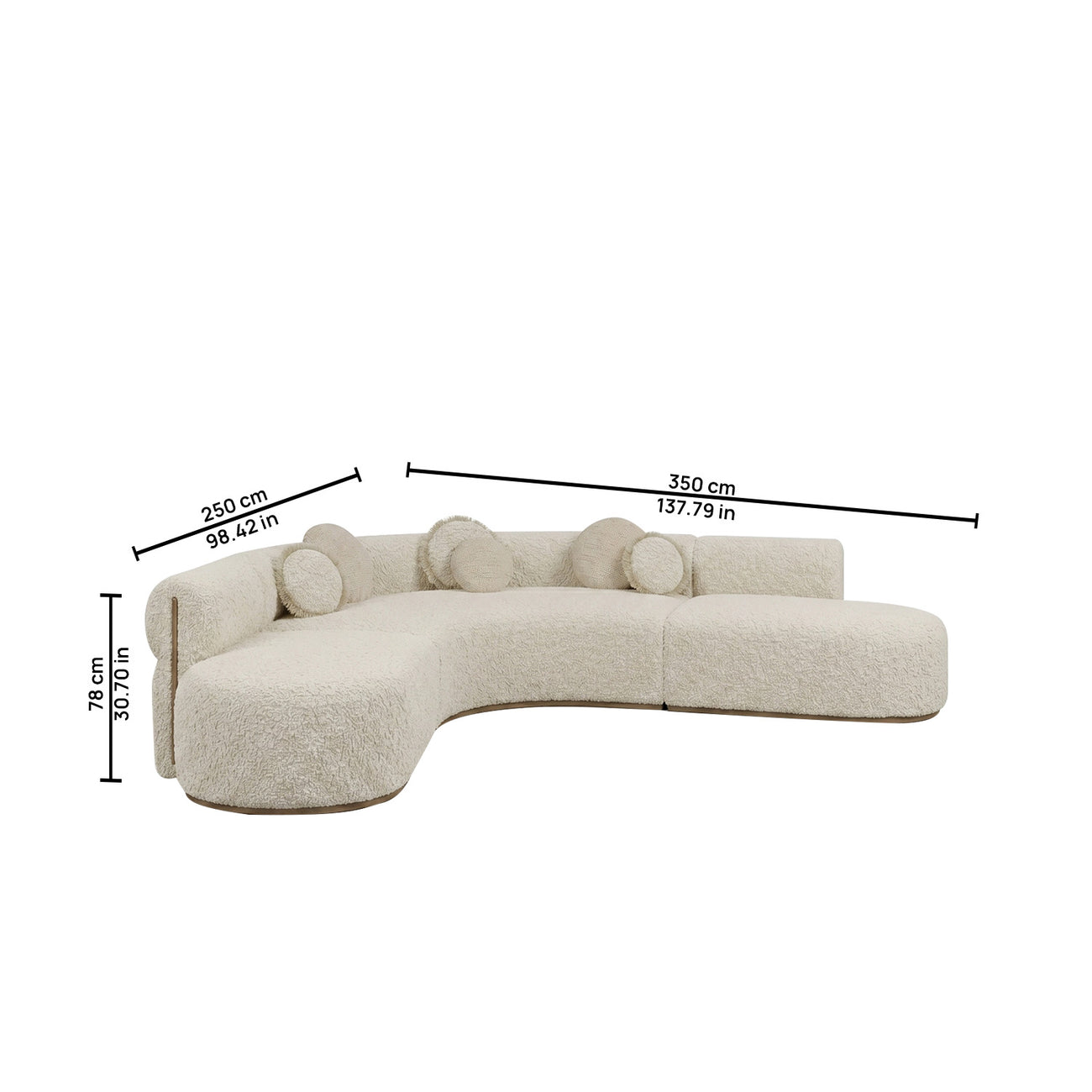 Sereno Modular Light Grey 5 - Seater Boucle Sofa