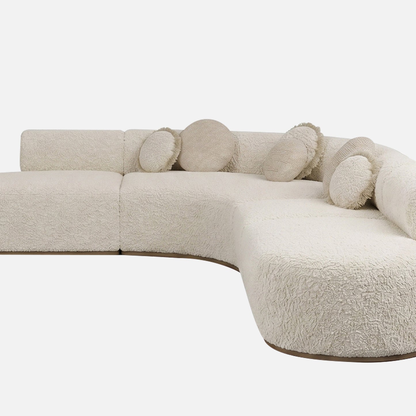 Sereno Modular Light Grey 5 - Seater Boucle Sofa