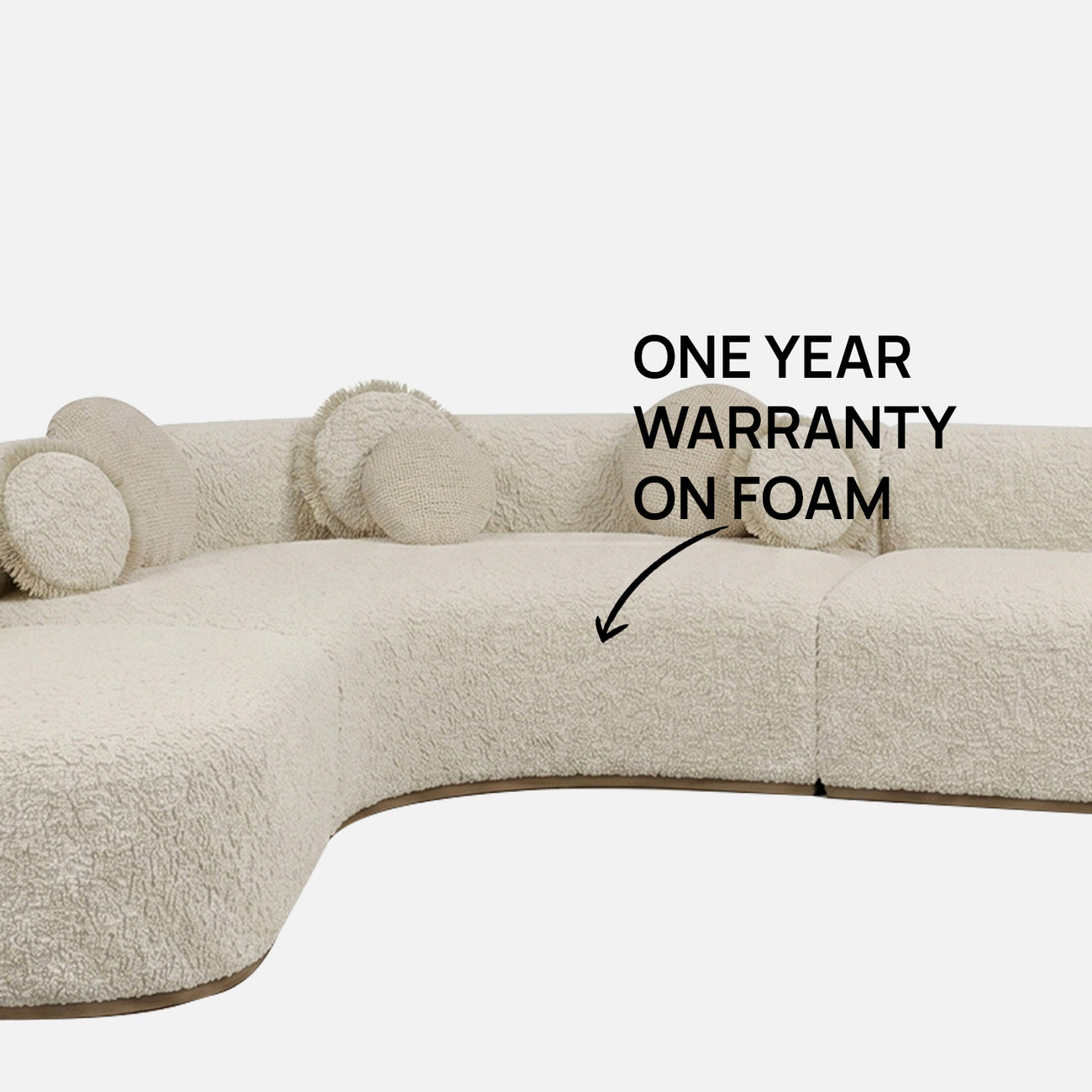 Sereno Modular Light Grey 5 - Seater Boucle Sofa