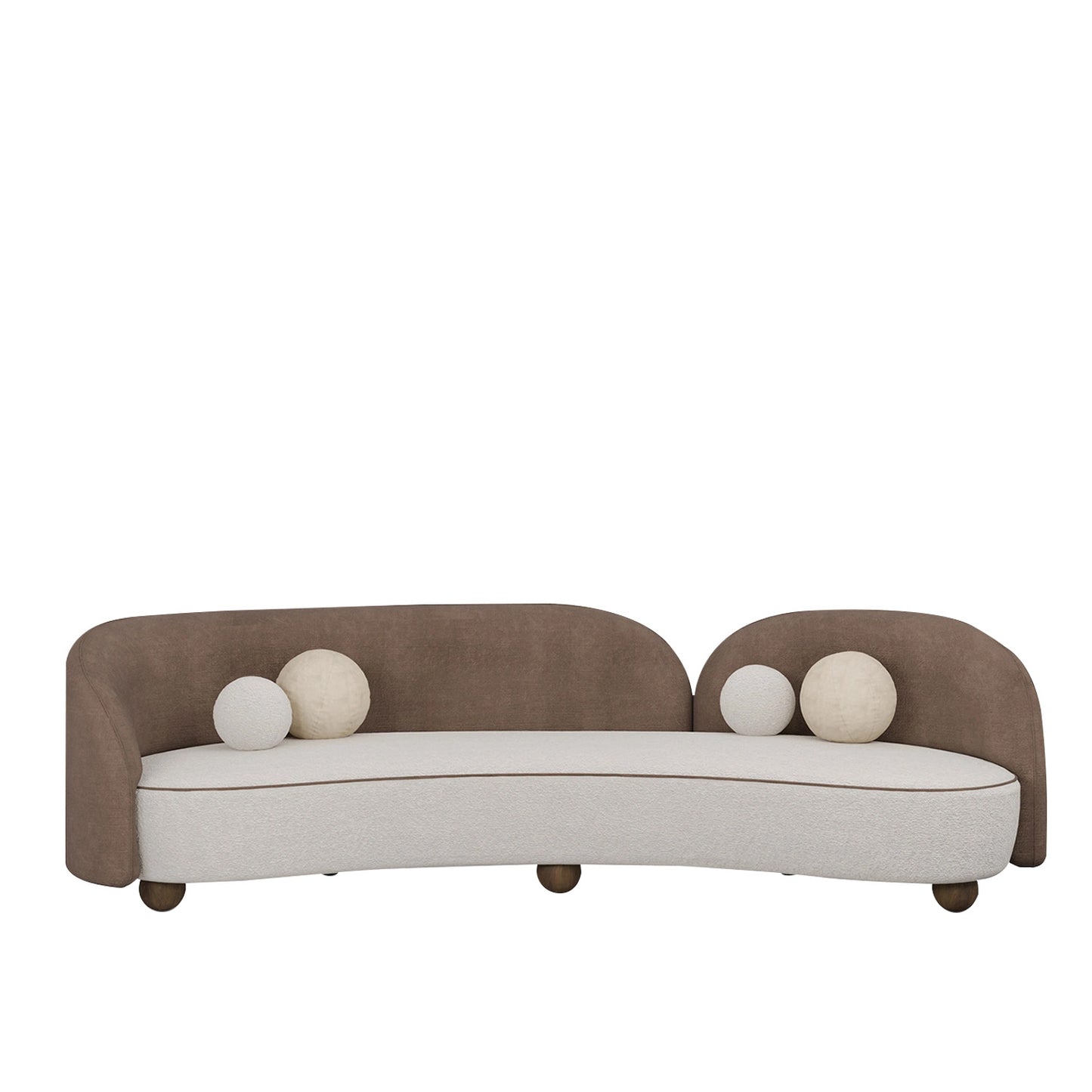 Olvion Luxe Brown Grey 5 - Seater Velvet Sofa