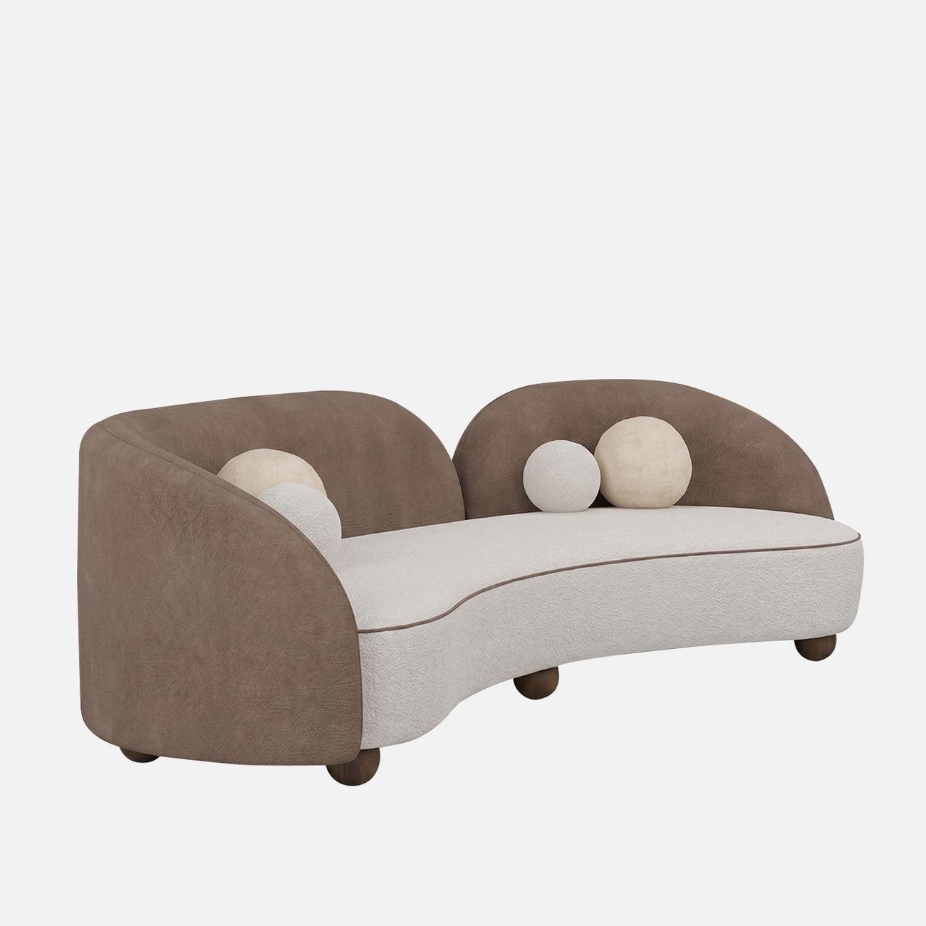 Olvion Luxe Brown Grey 5 - Seater Velvet Sofa